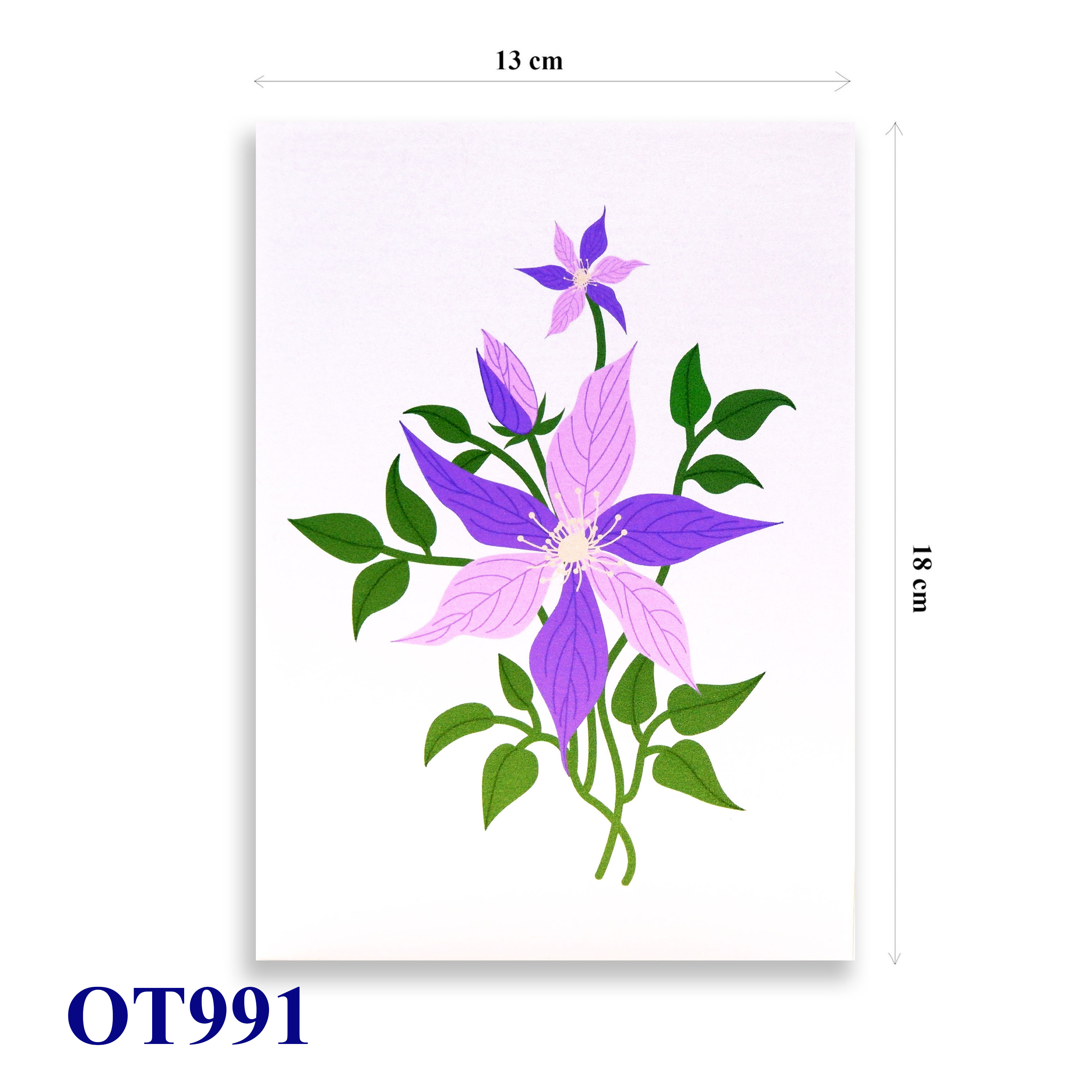 Clematis Bloom 3D Pop-up Card