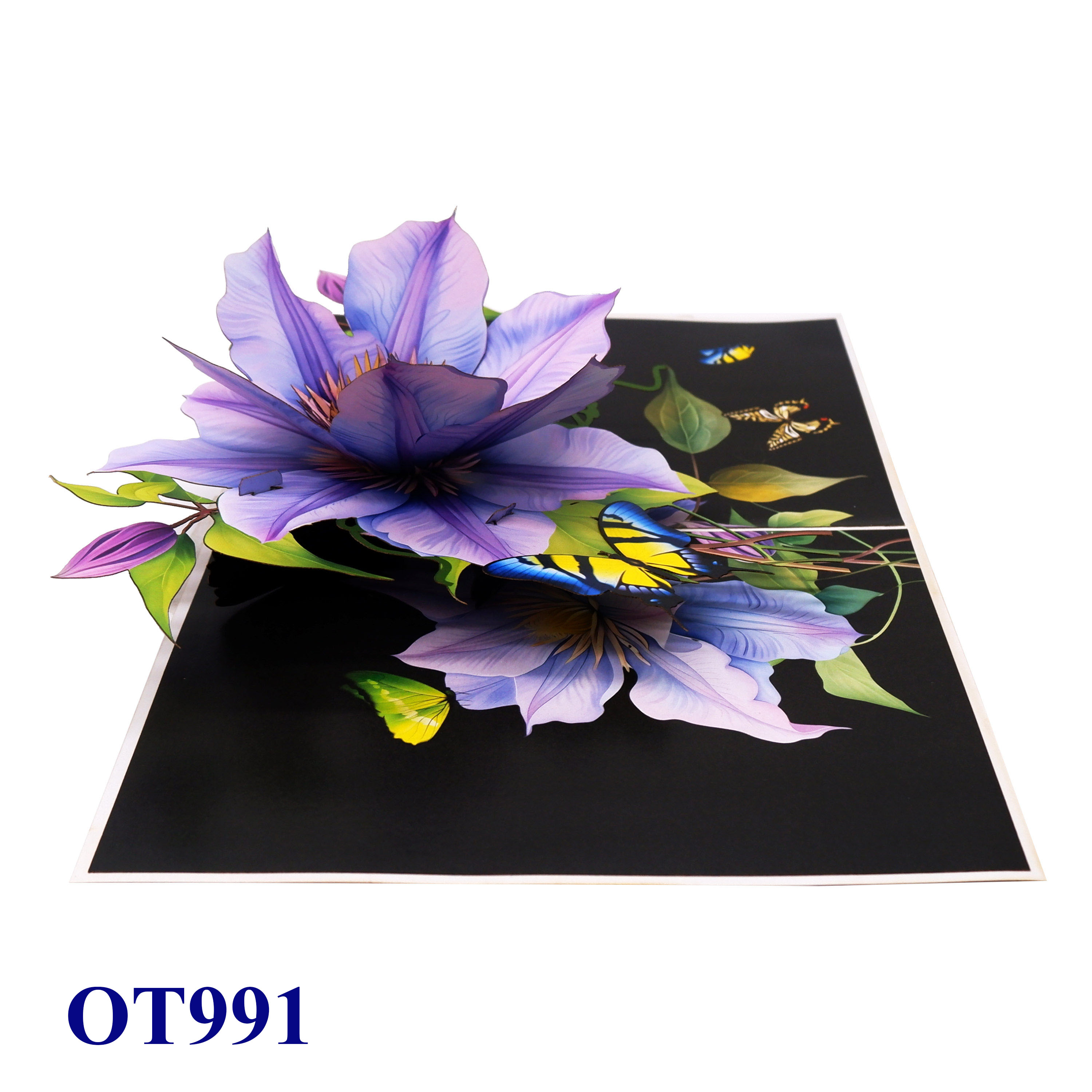 Clematis Bloom 3D Pop-up Card