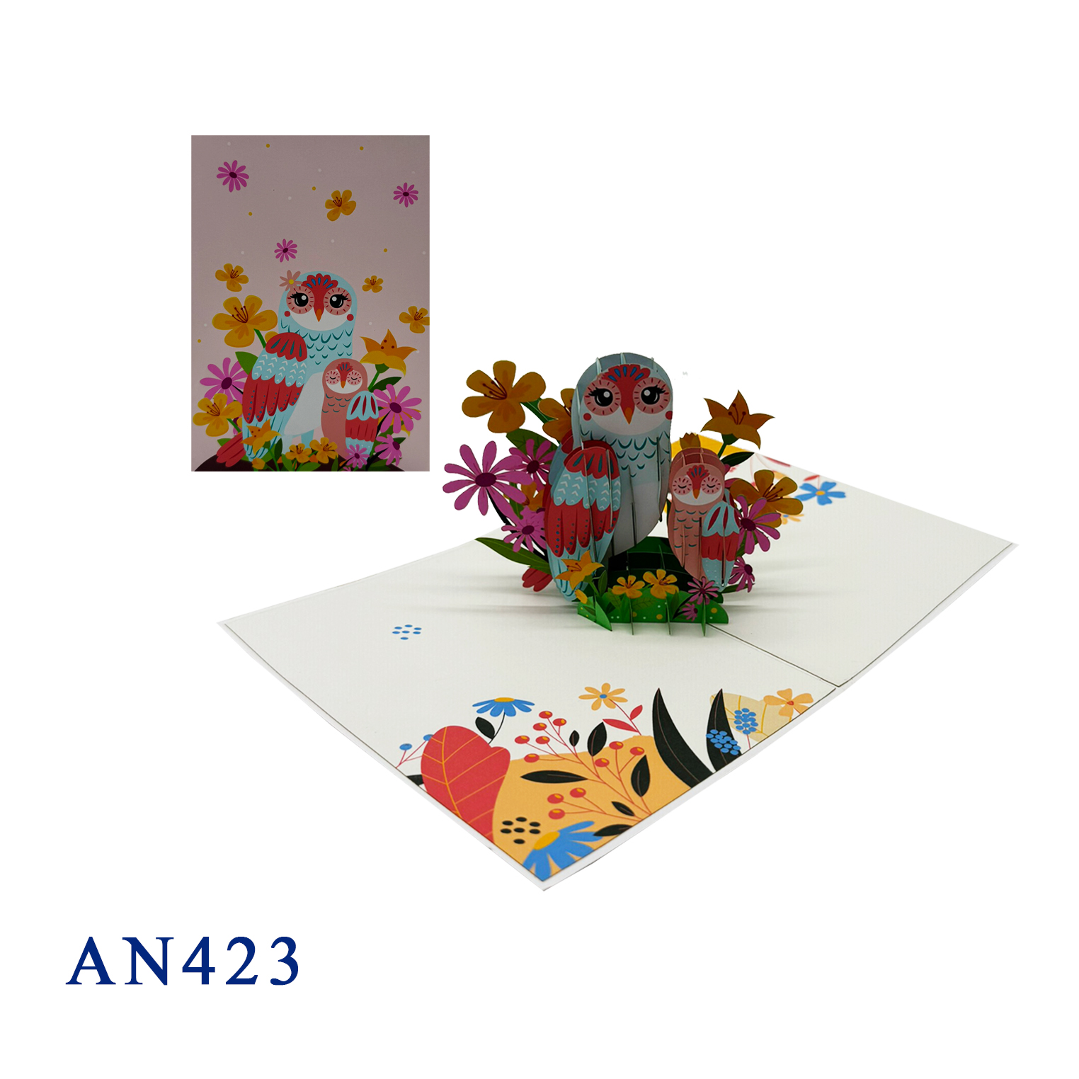 Owl Family Pop Up 3D Greeting Card