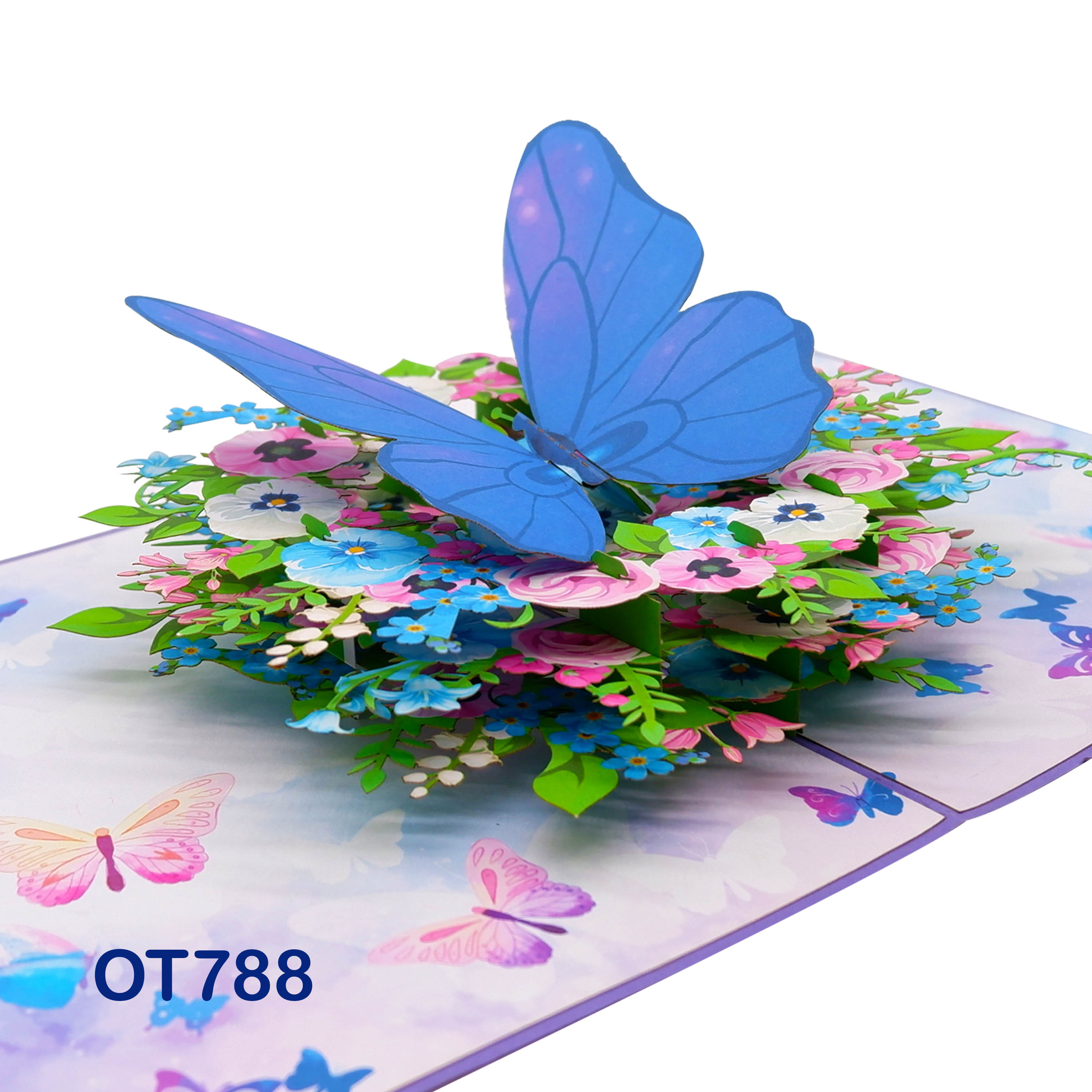 Pansies Flowers Pop Up Card