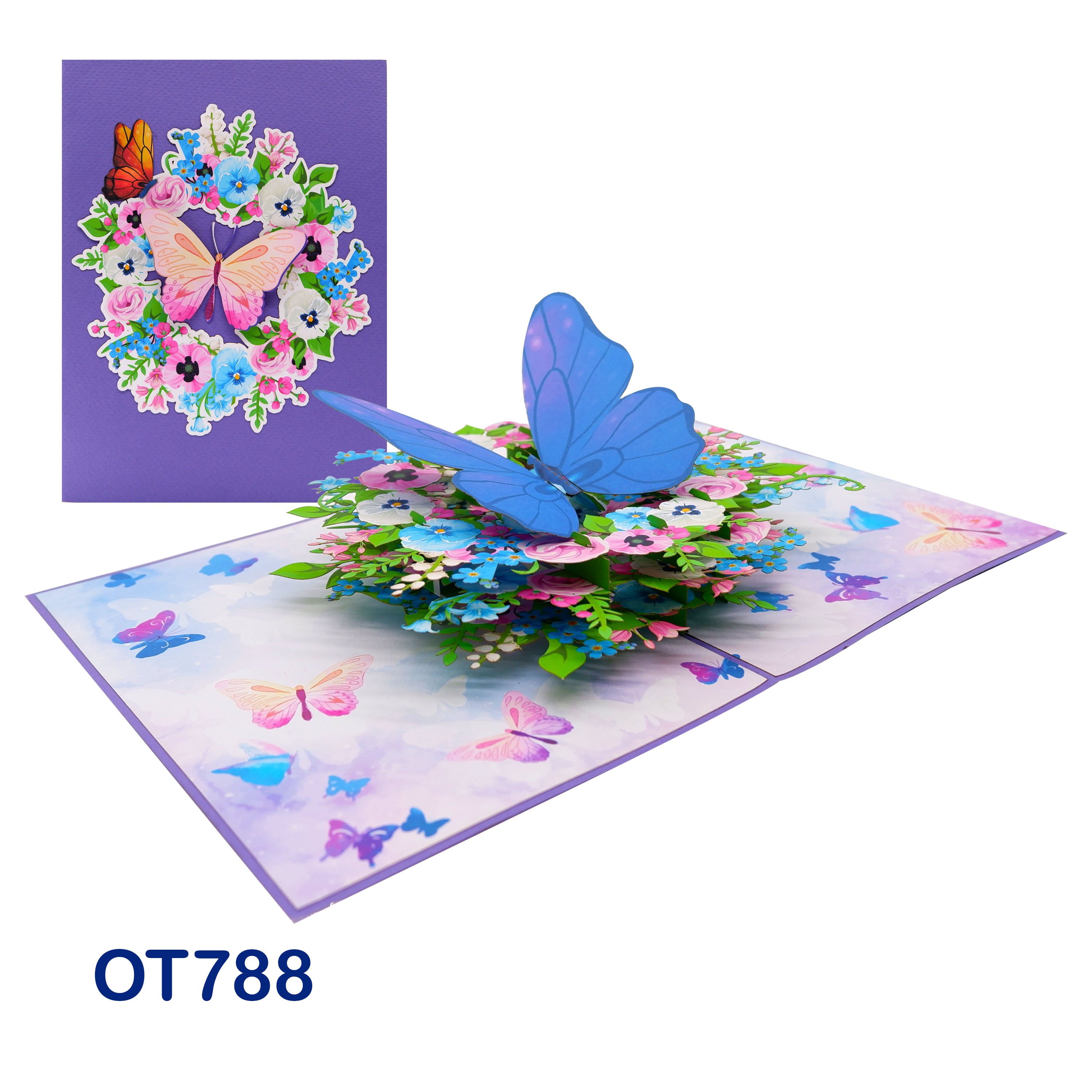 Pansies Flowers Pop Up Card