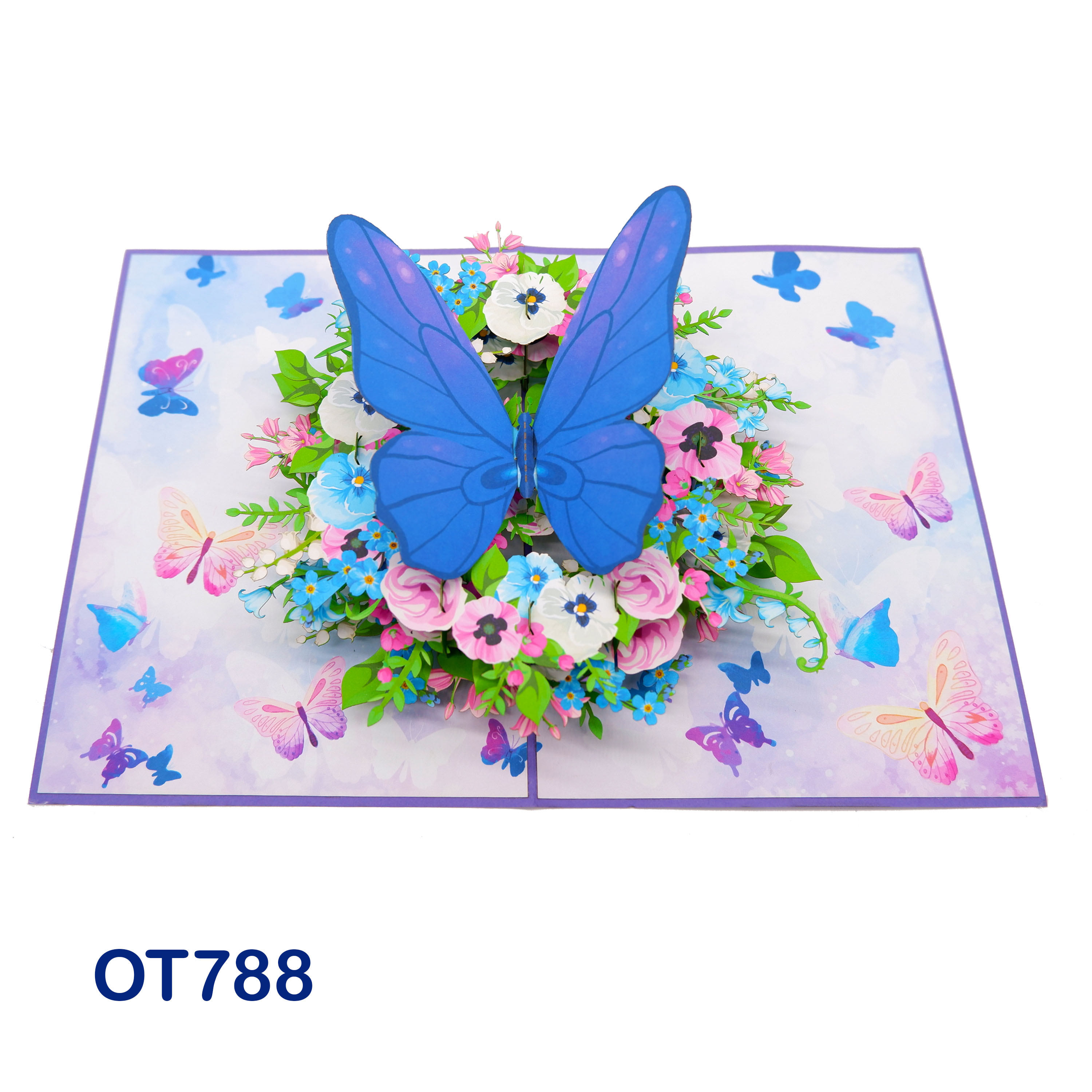 Pansies Flowers Pop Up Card