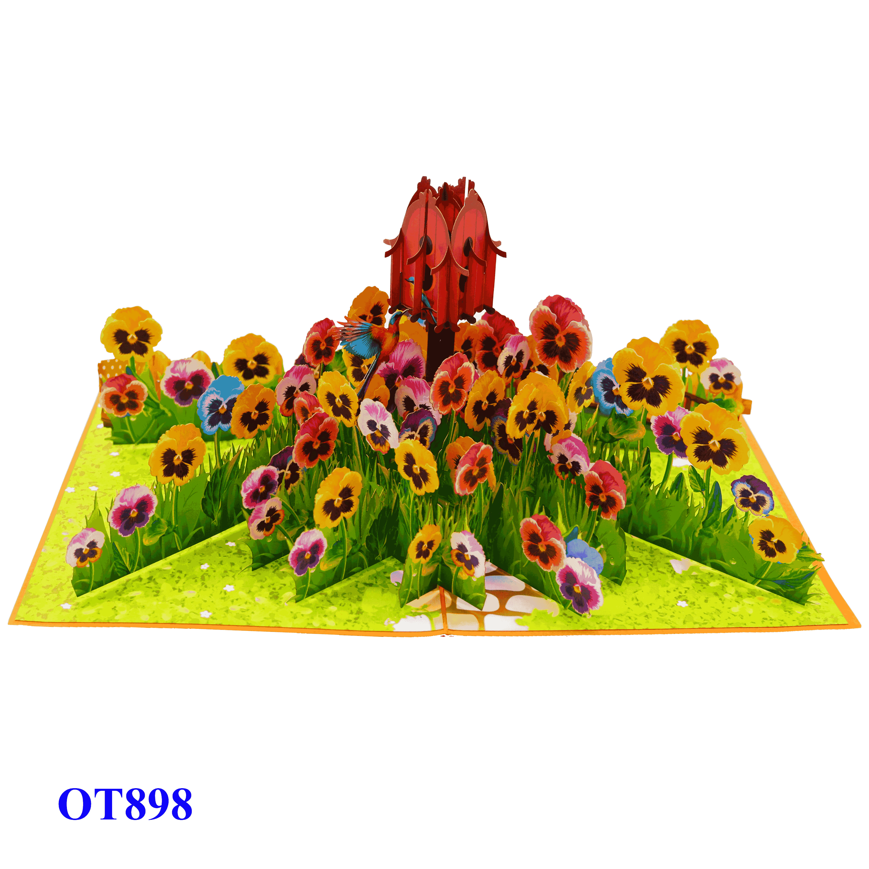 Pansy Garden Pop Up Card