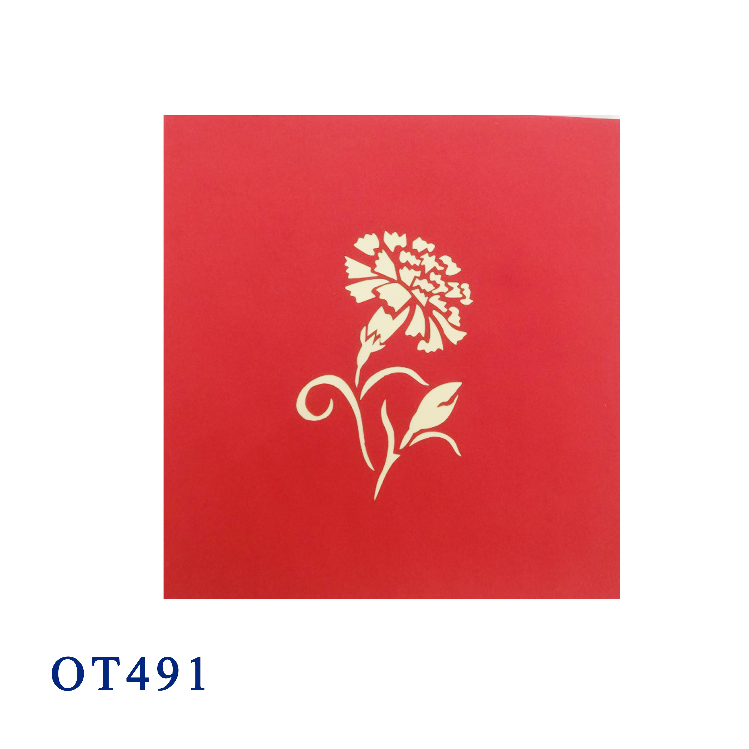 Carnation Flower Pop up Card