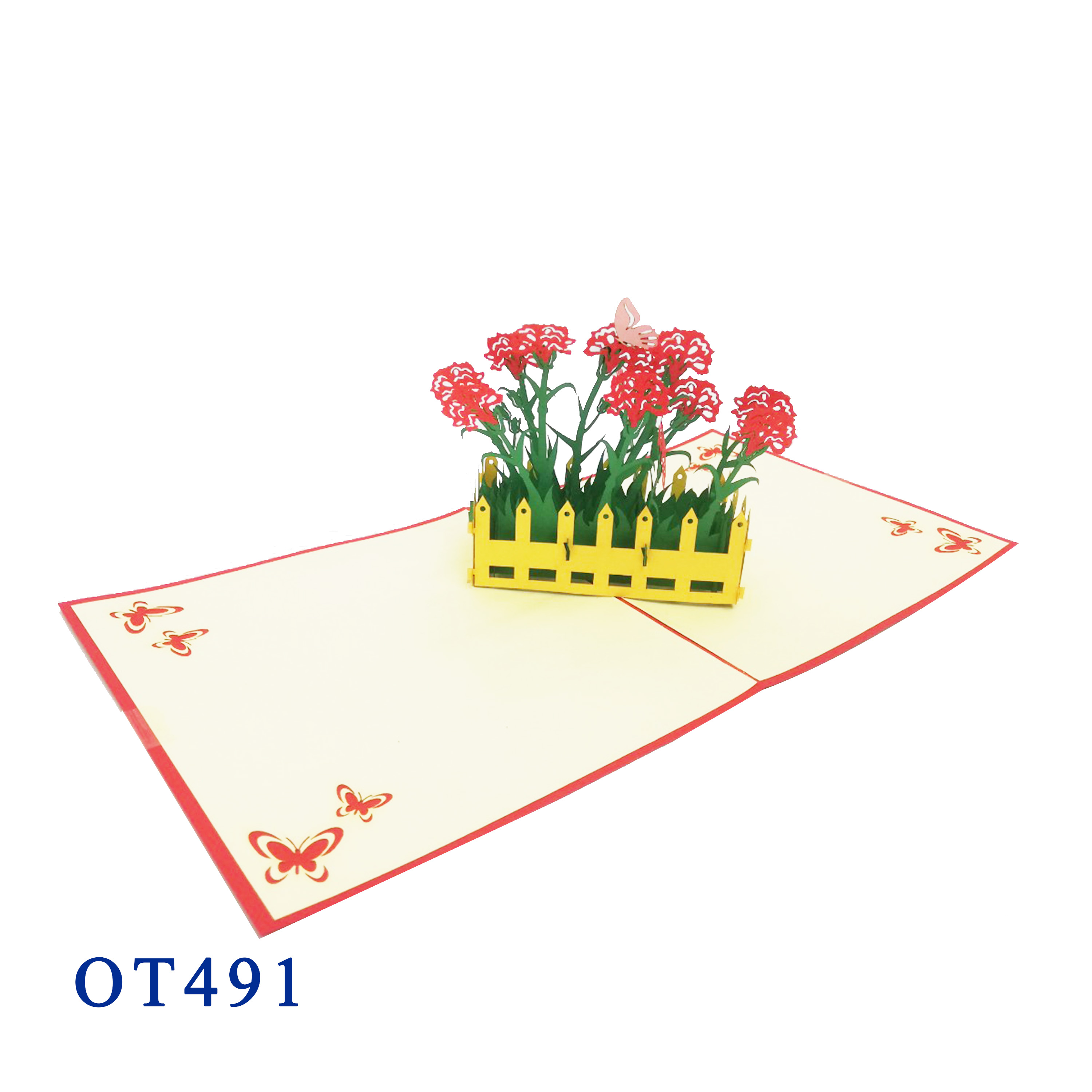 Carnation Flower Pop up Card