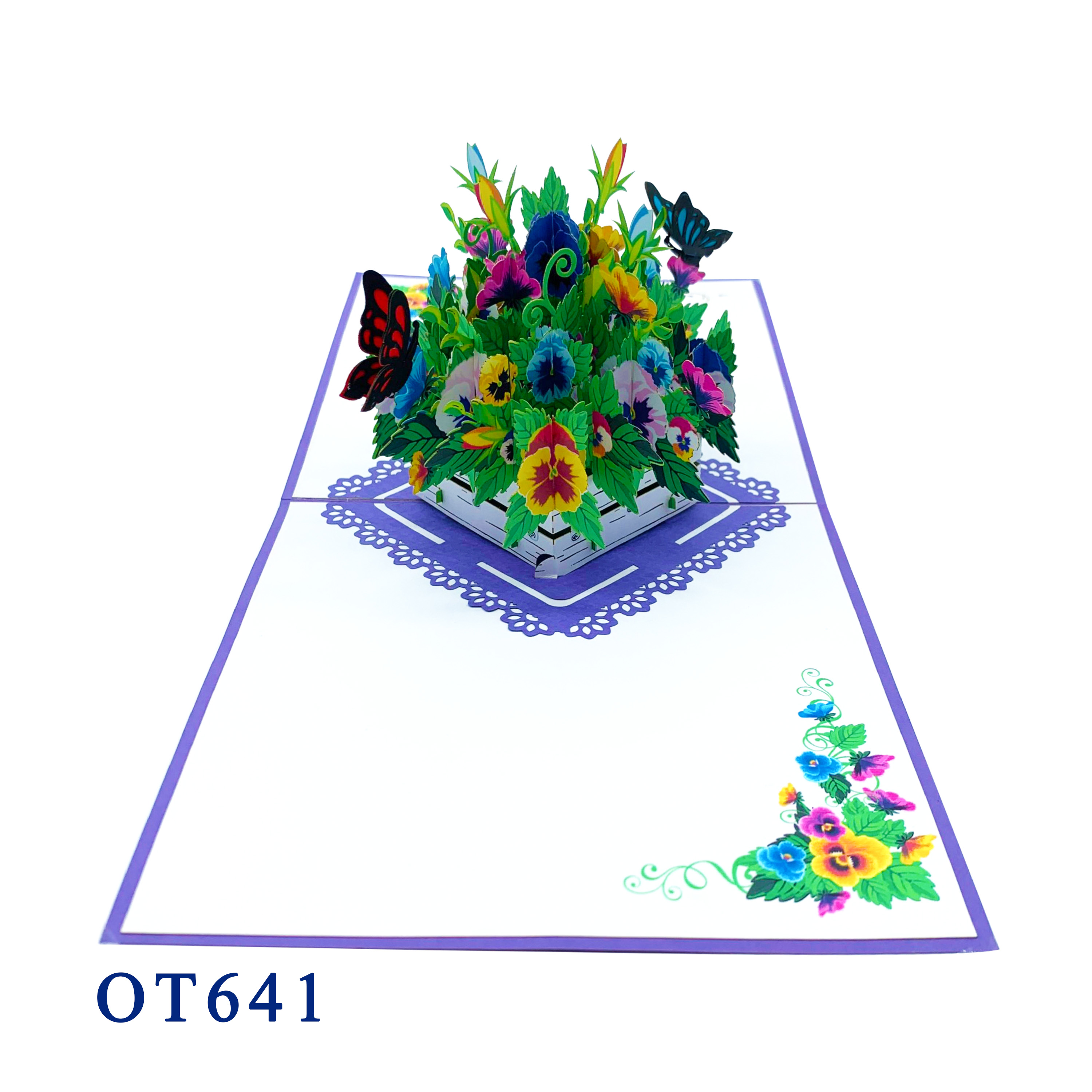 Pansy pop up card