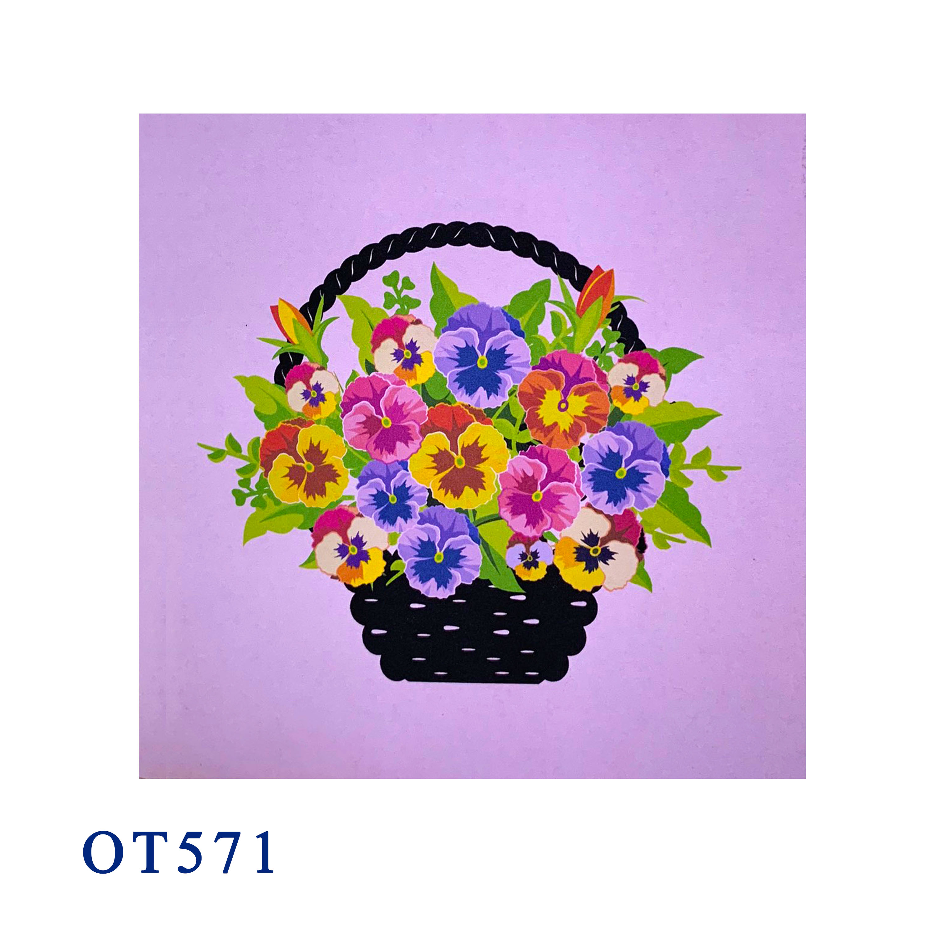 Pansies Flower Pop Up Card