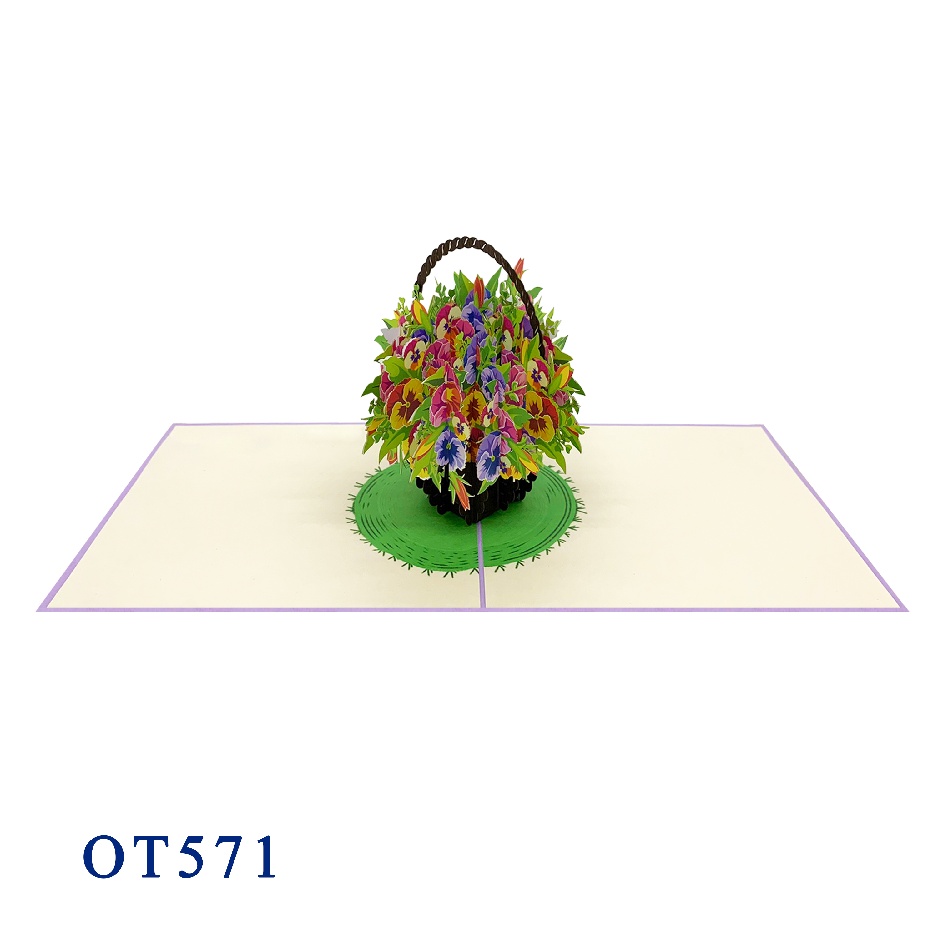 Pansies Flower Pop Up Card