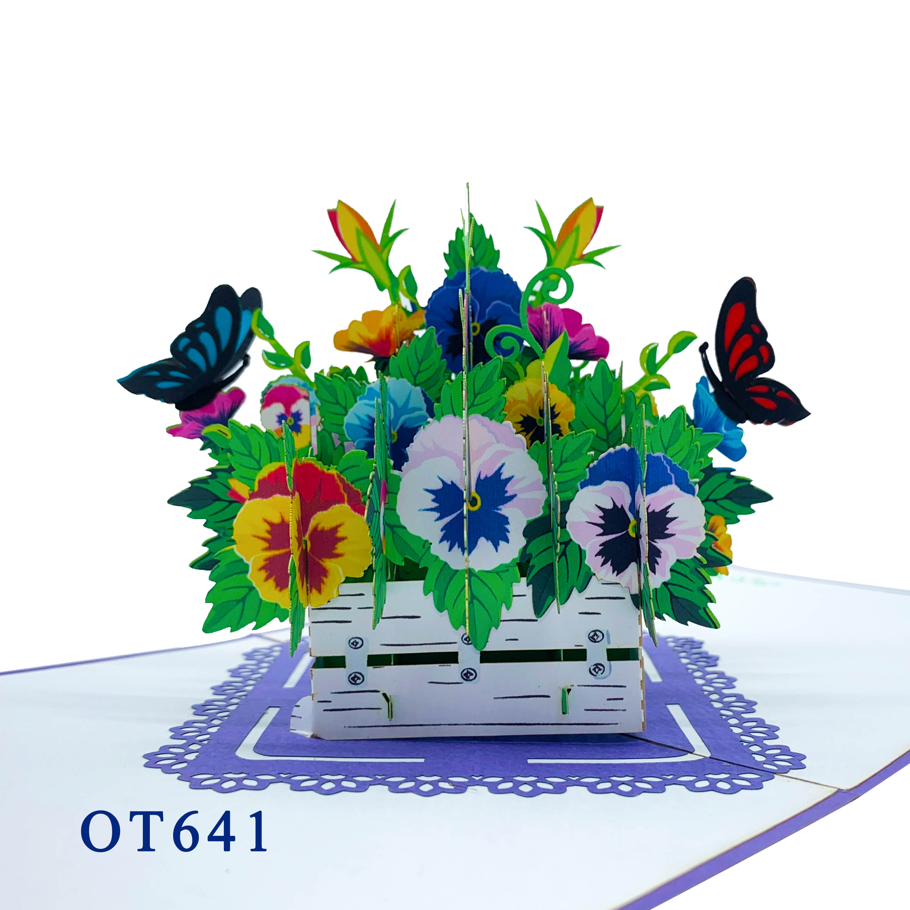 Pansy pop up card
