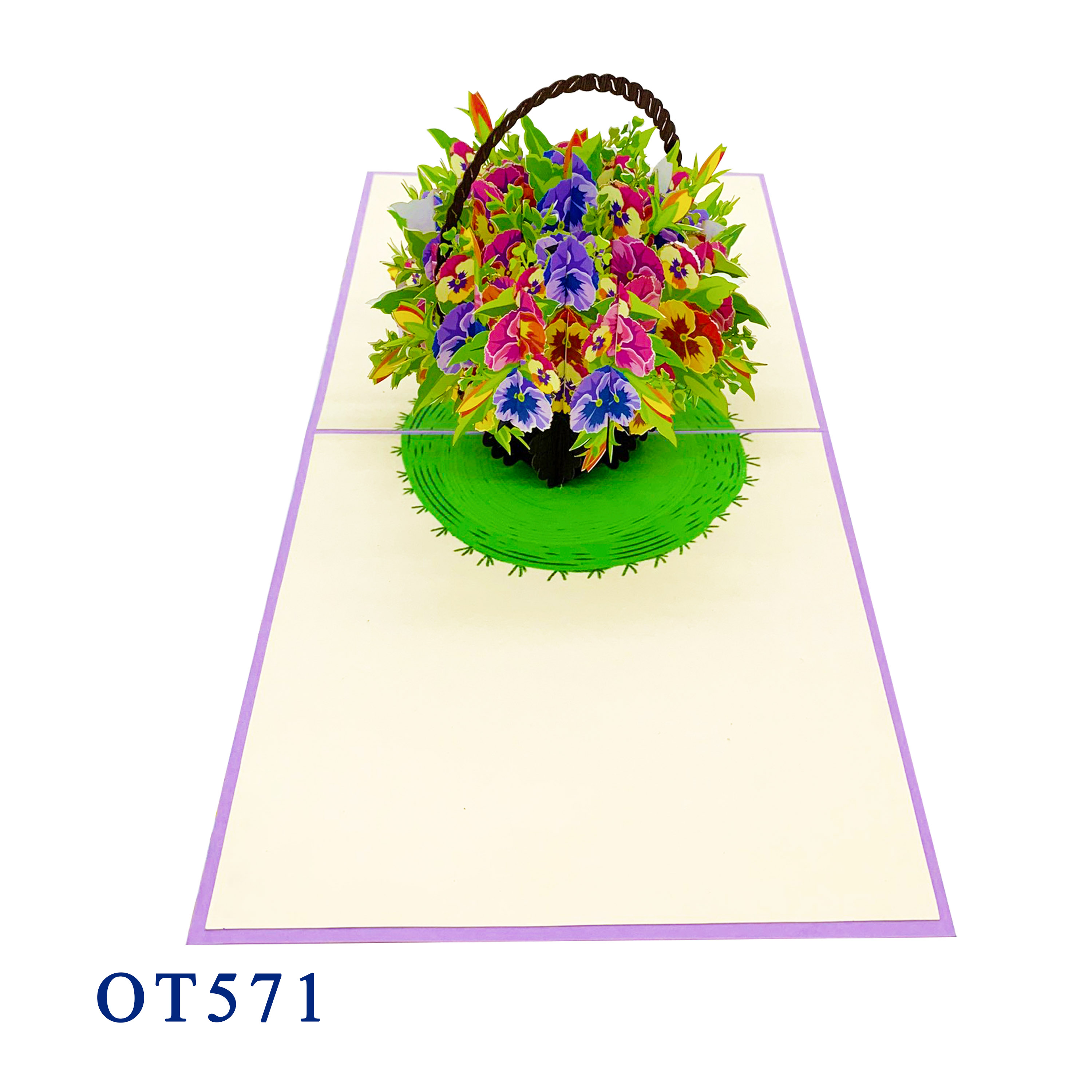 Pansies Flower Pop Up Card