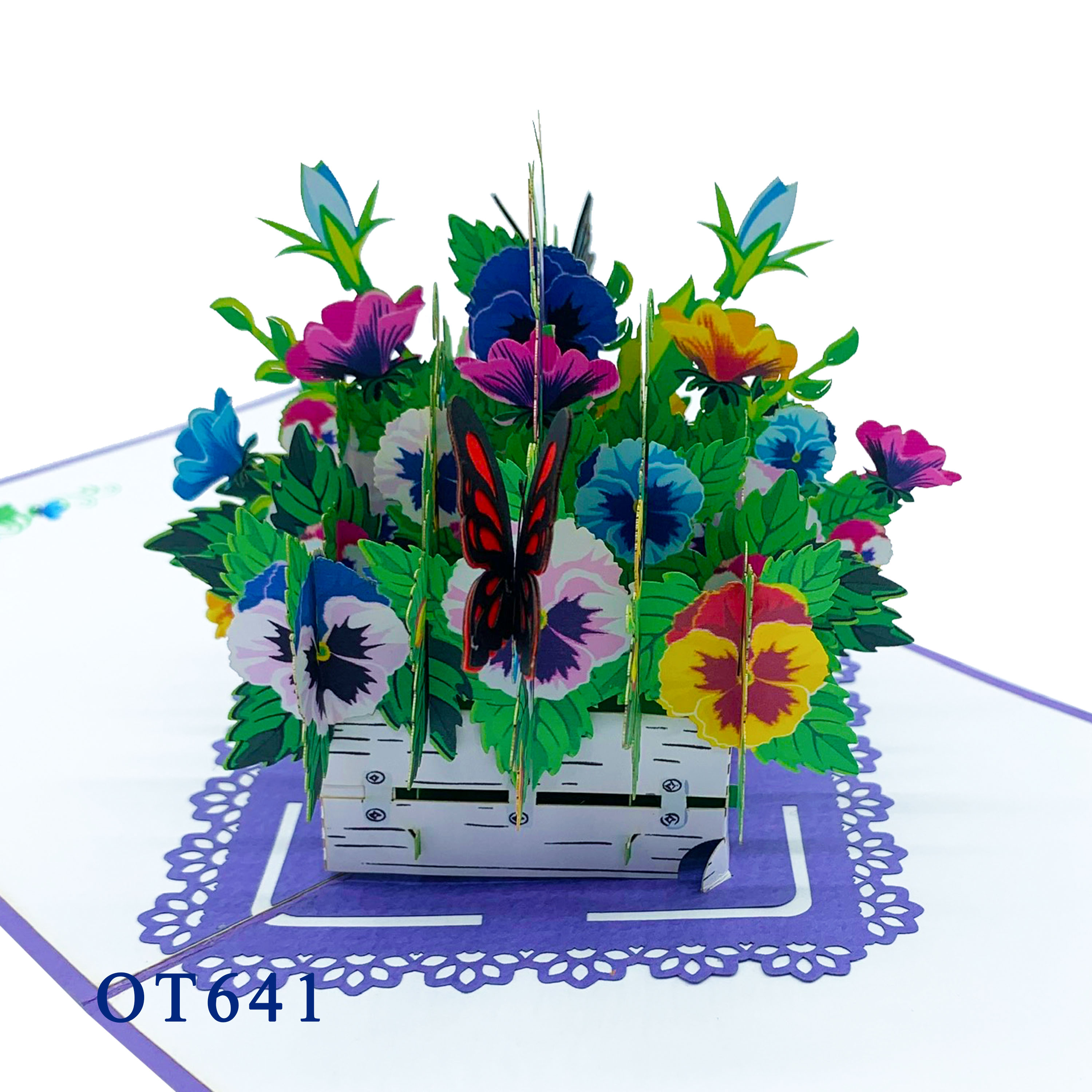 Pansy pop up card