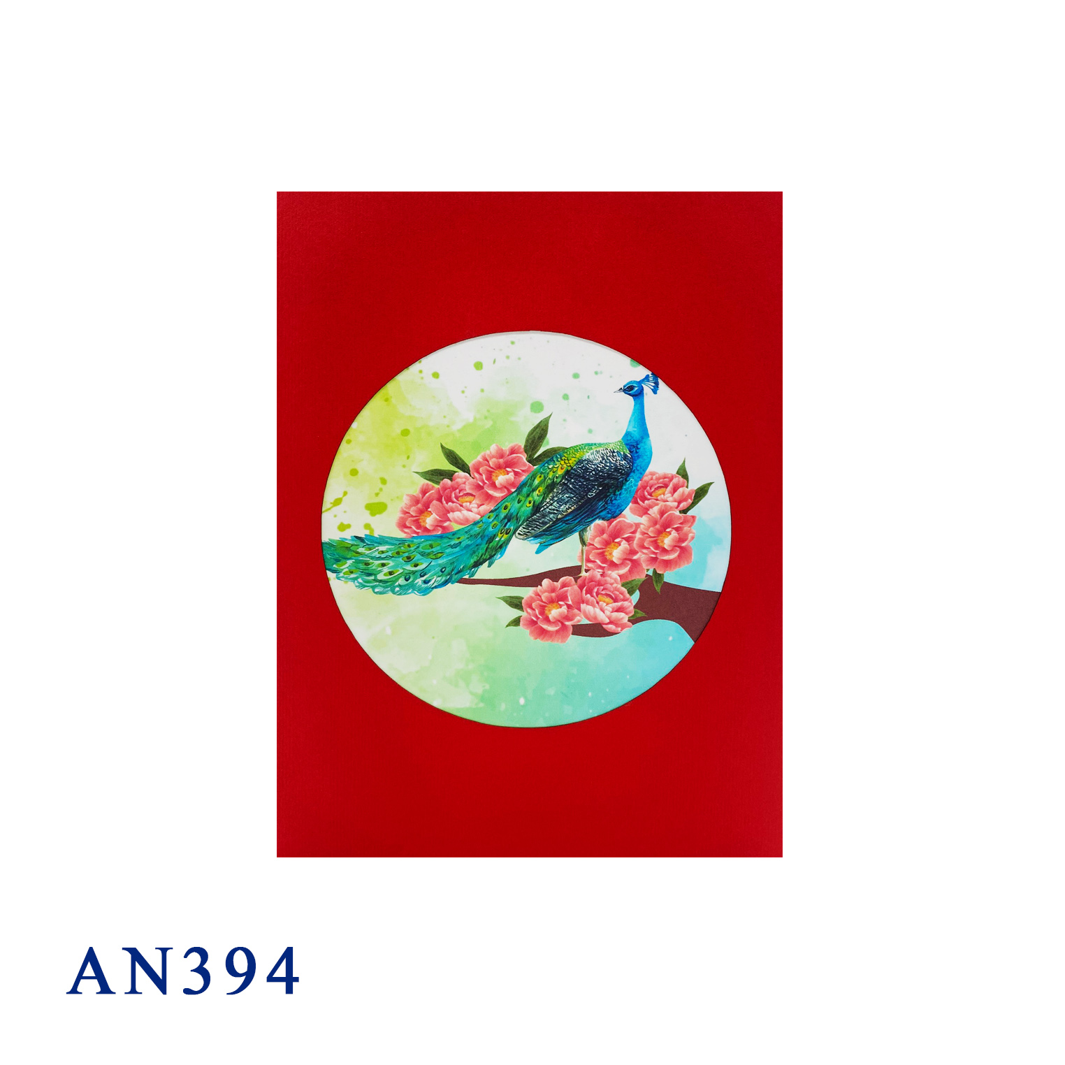 Peacock & Peony Pop Up Card