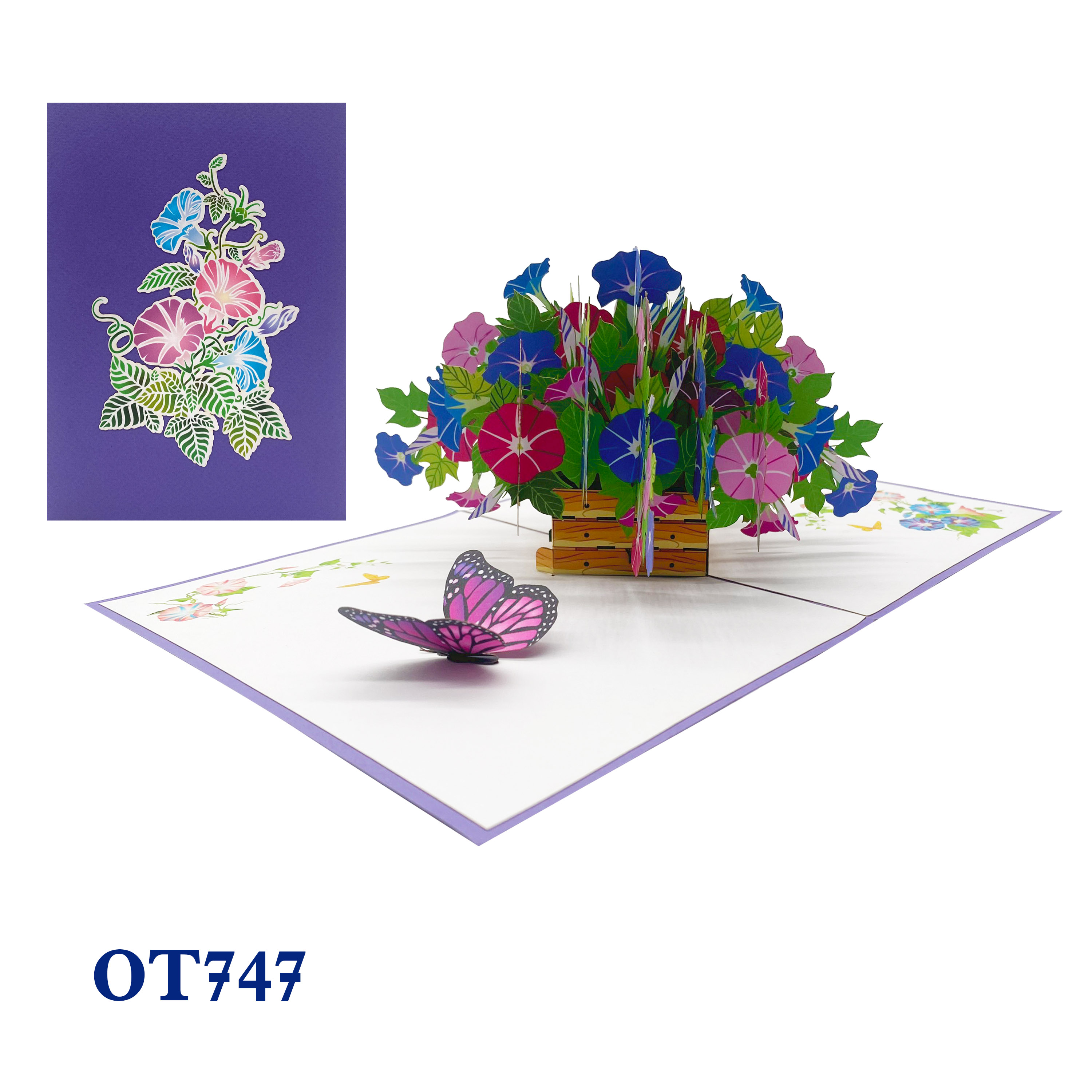 Petunia Flowers Pop Up Card