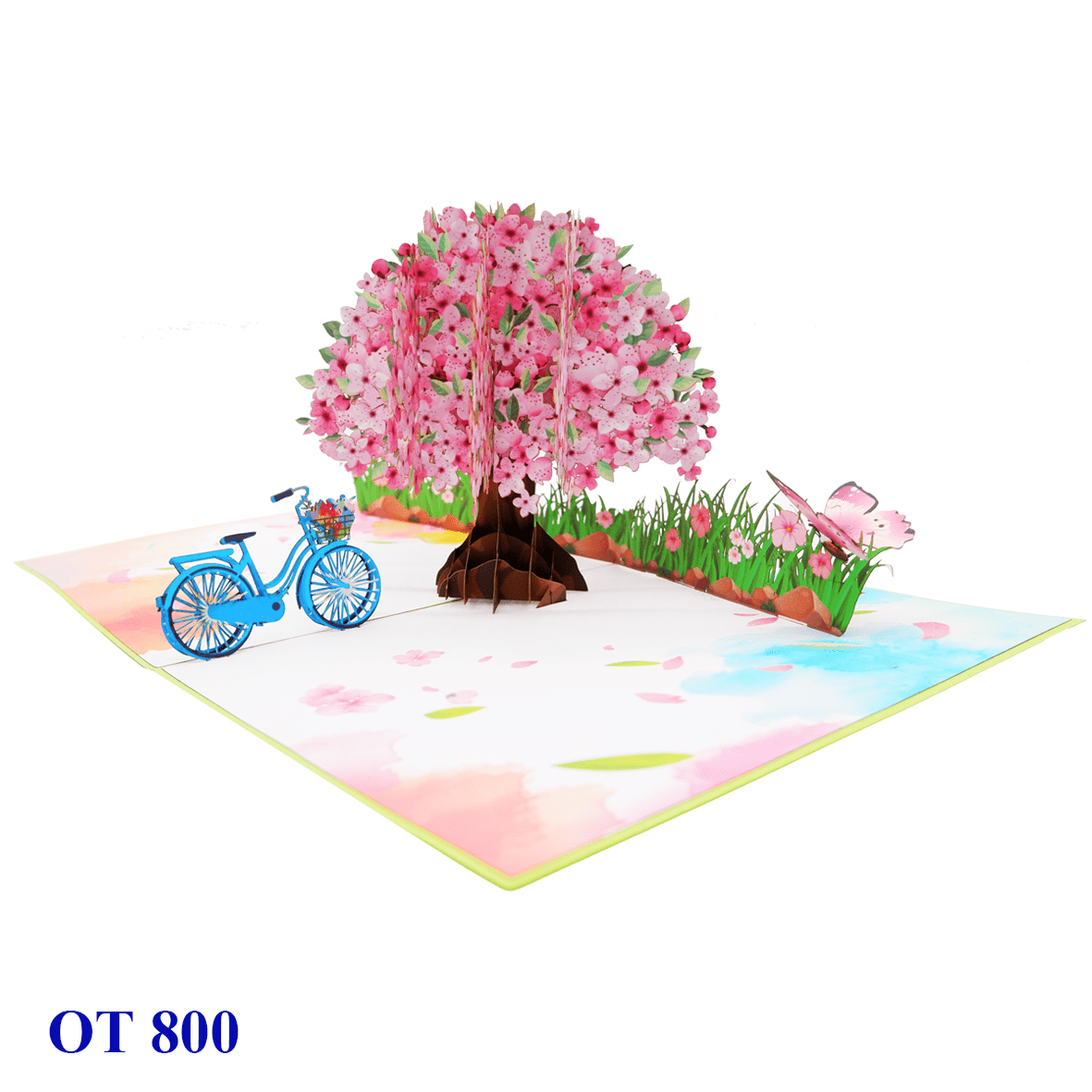 Pink Cherry Blossom Tree Pop Up Card