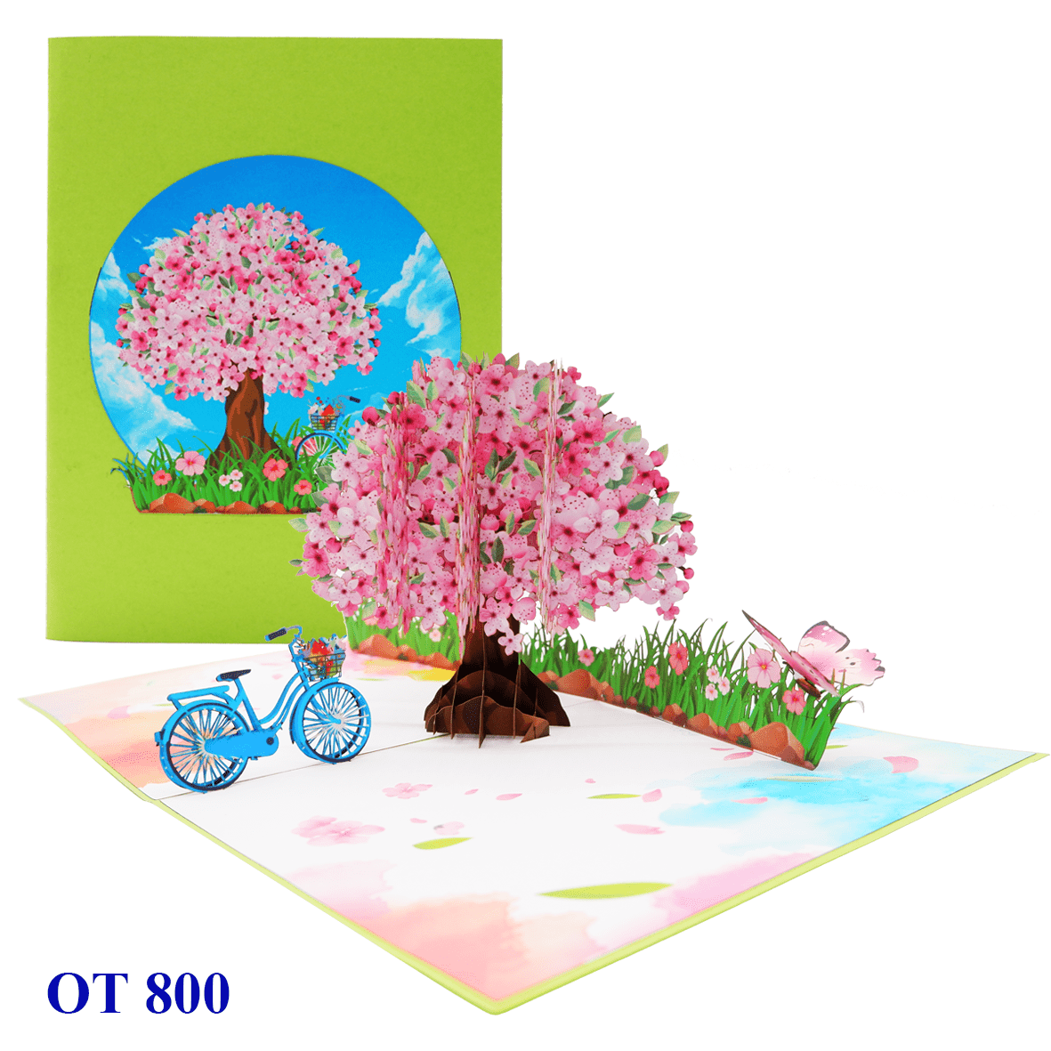 Pink Cherry Blossom Tree Pop Up Card