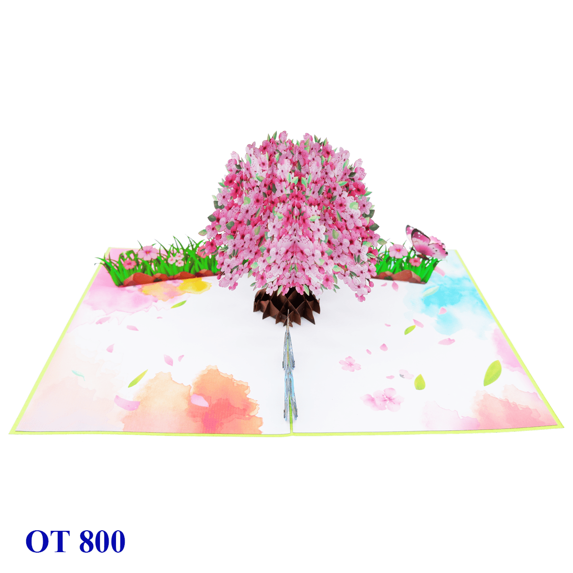 Pink Cherry Blossom Tree Pop Up Card