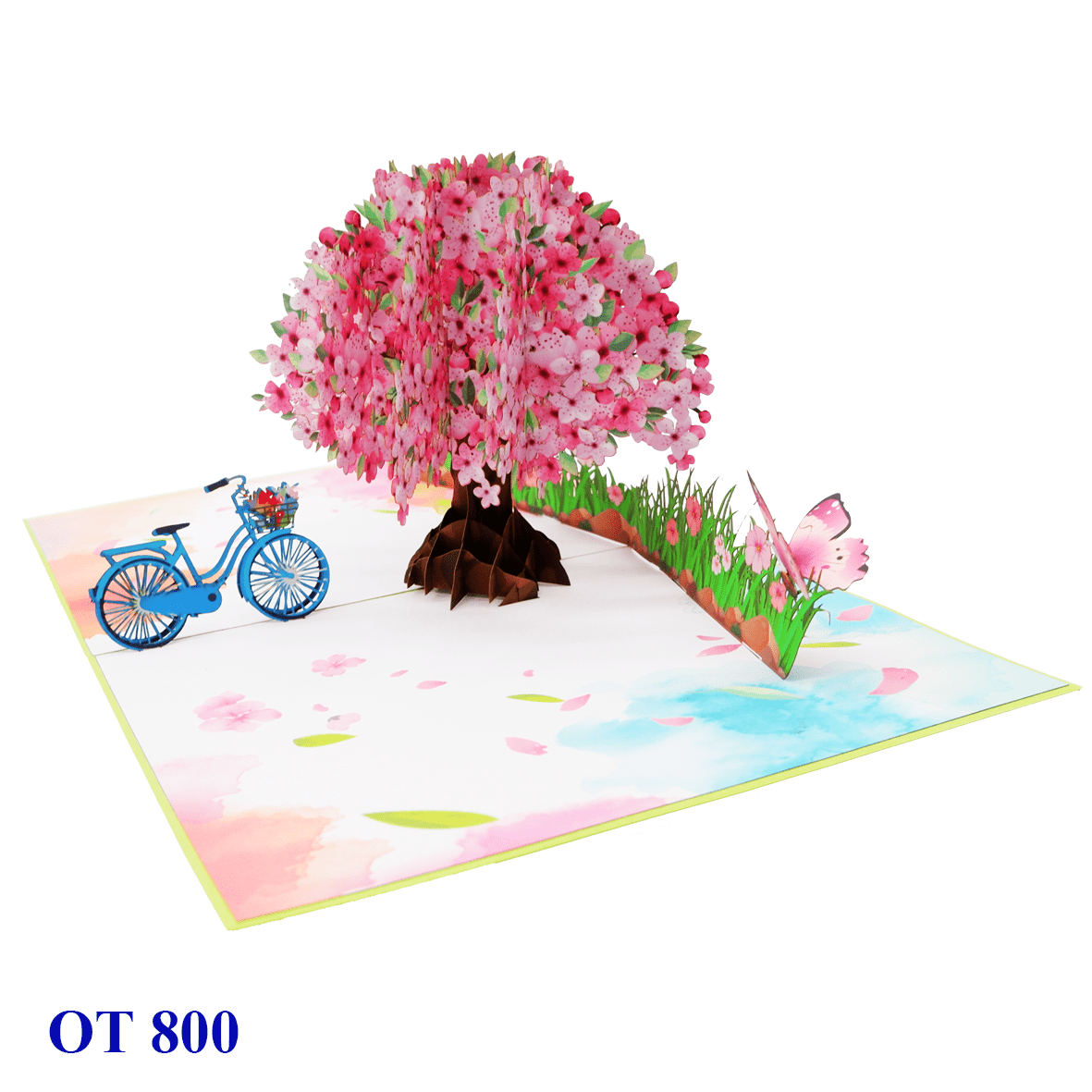 Pink Cherry Blossom Tree Pop Up Card