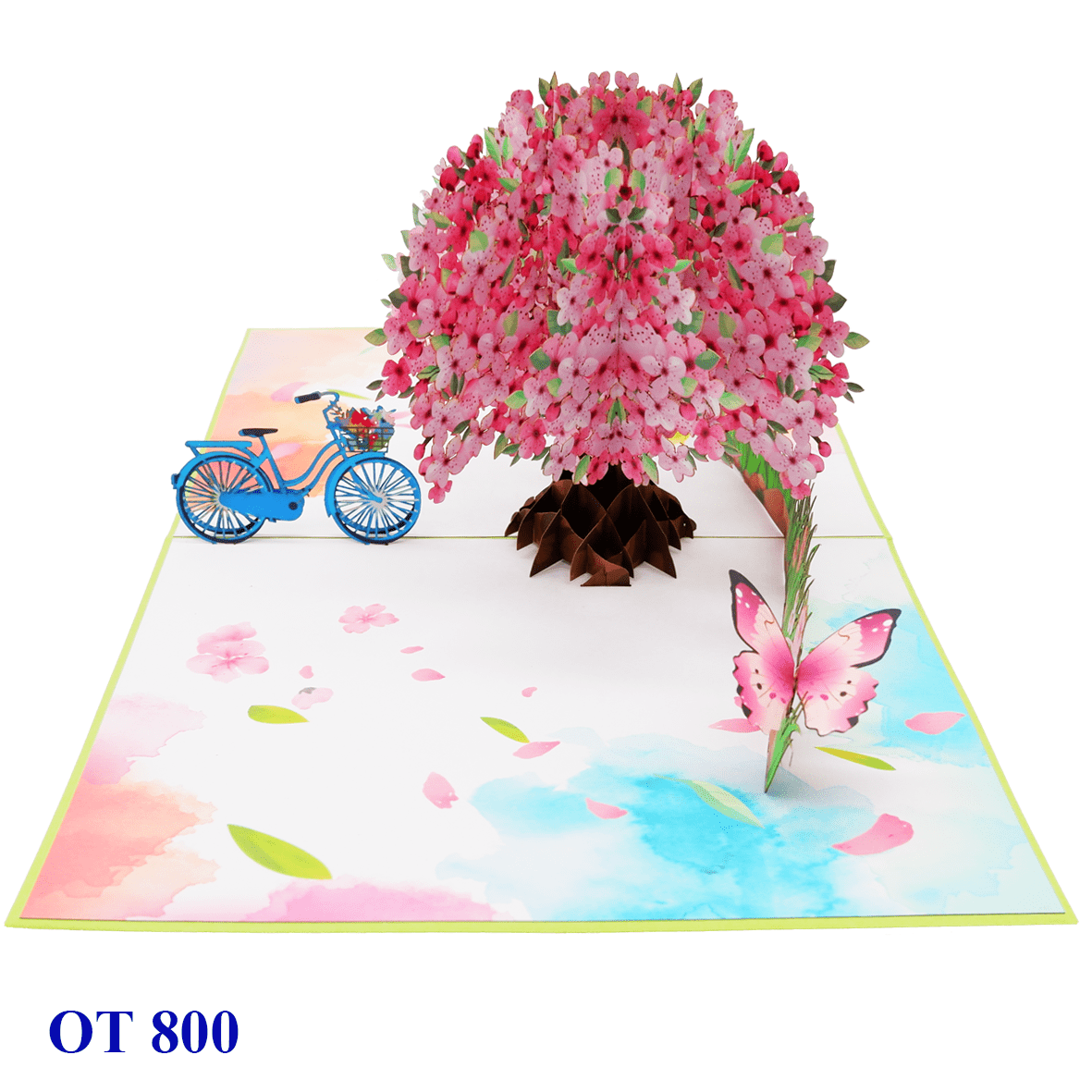 Pink Cherry Blossom Tree Pop Up Card