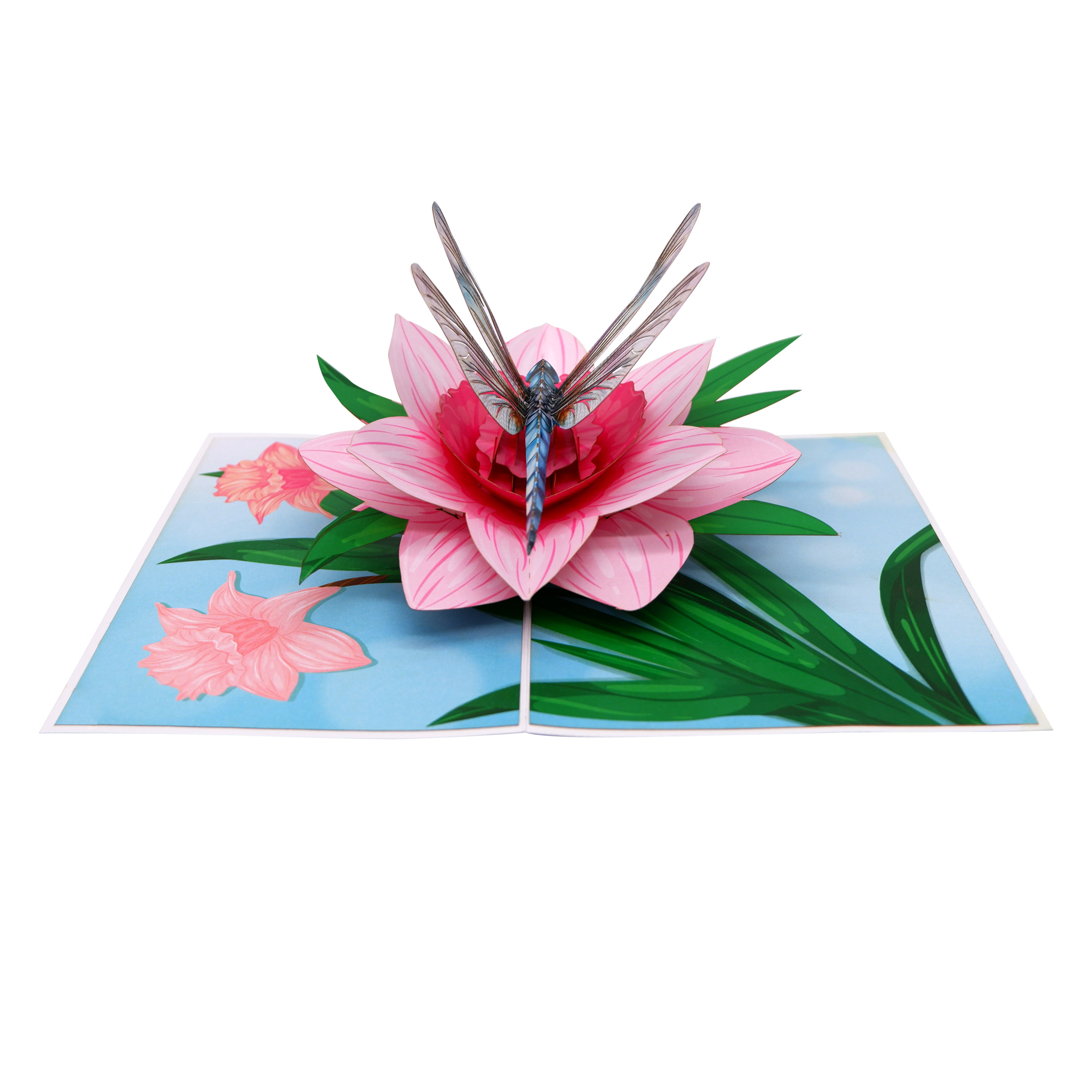 Pink Daffodils Pop Up Card