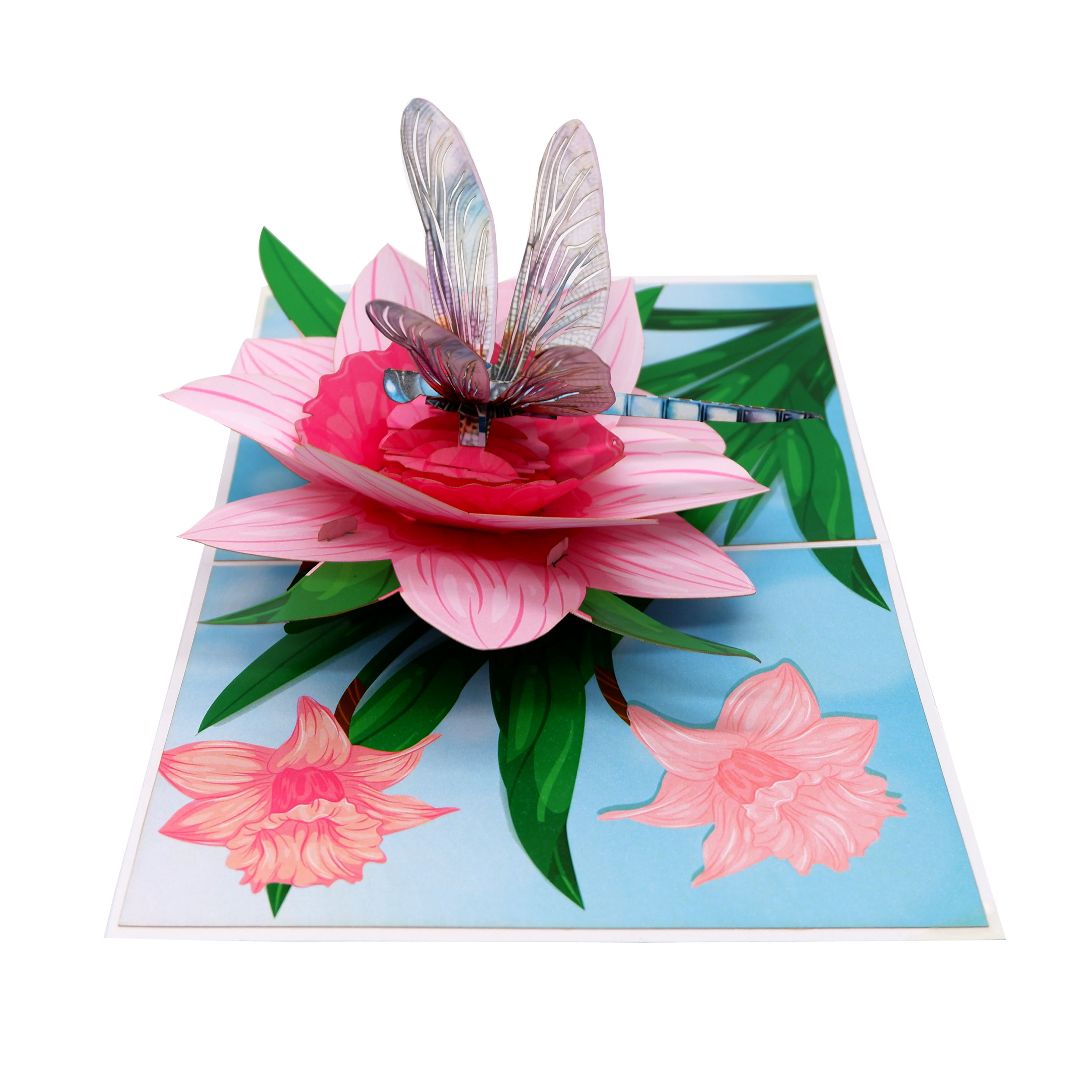 Pink Daffodils Pop Up Card