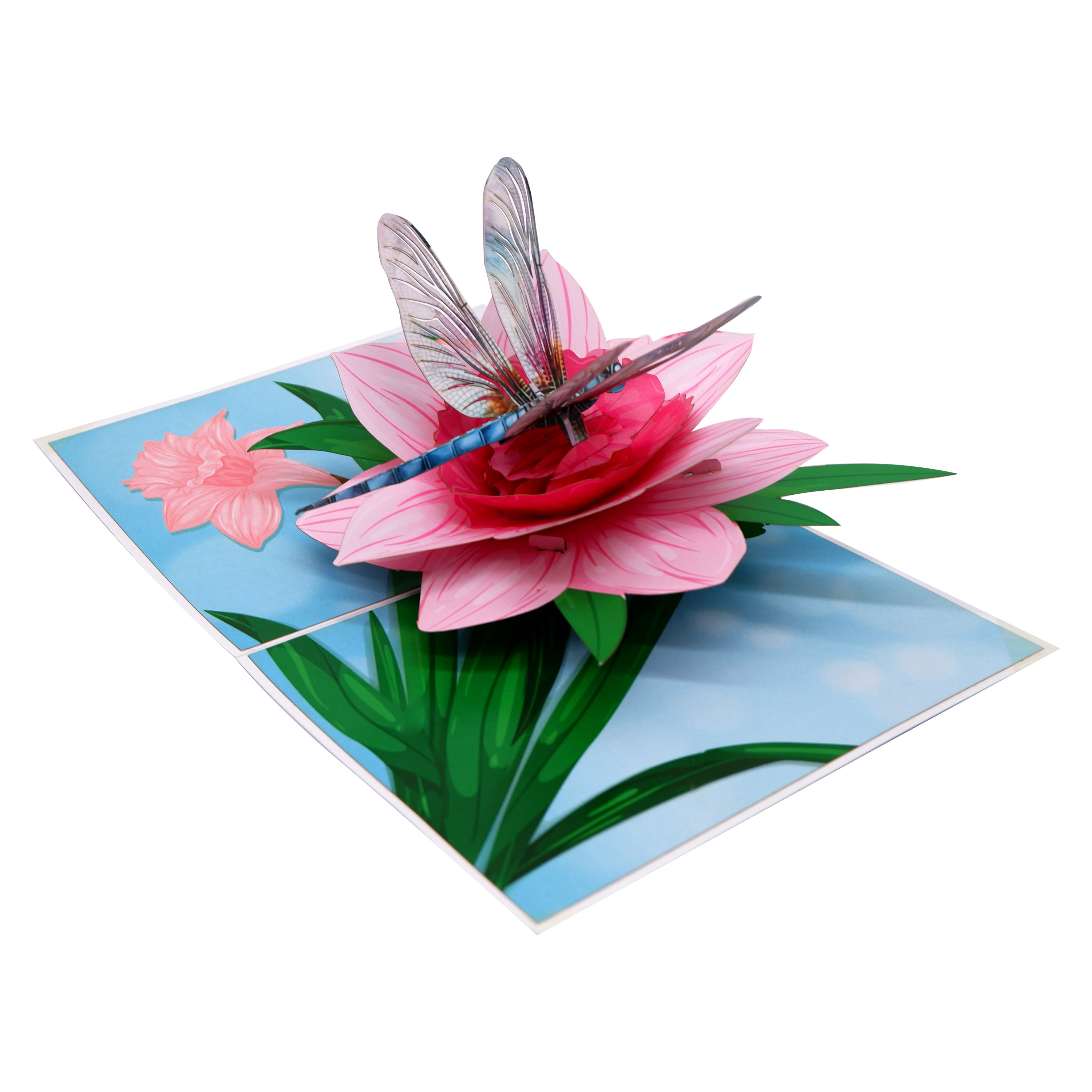 Pink Daffodils Pop Up Card