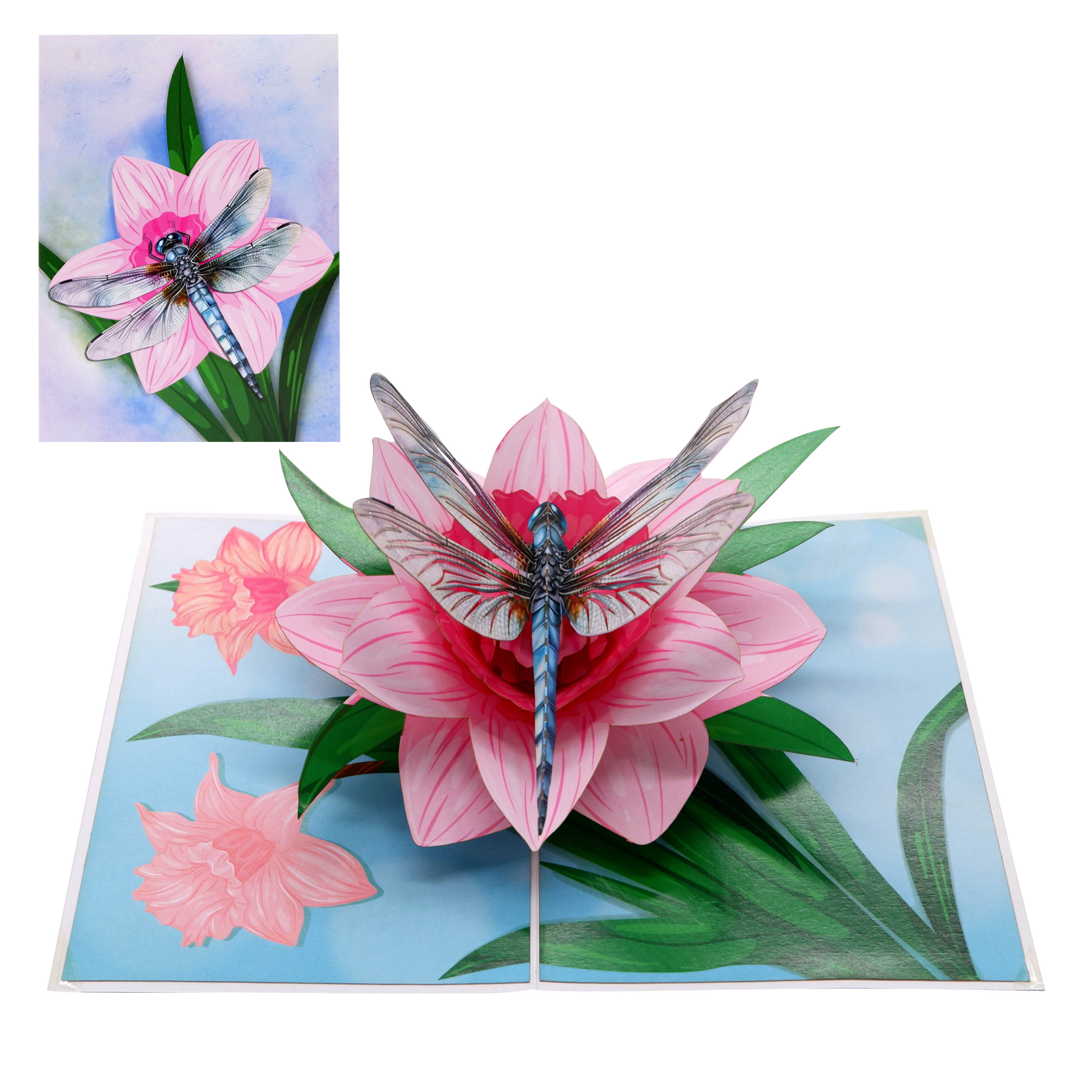 Pink Daffodils Pop Up Card
