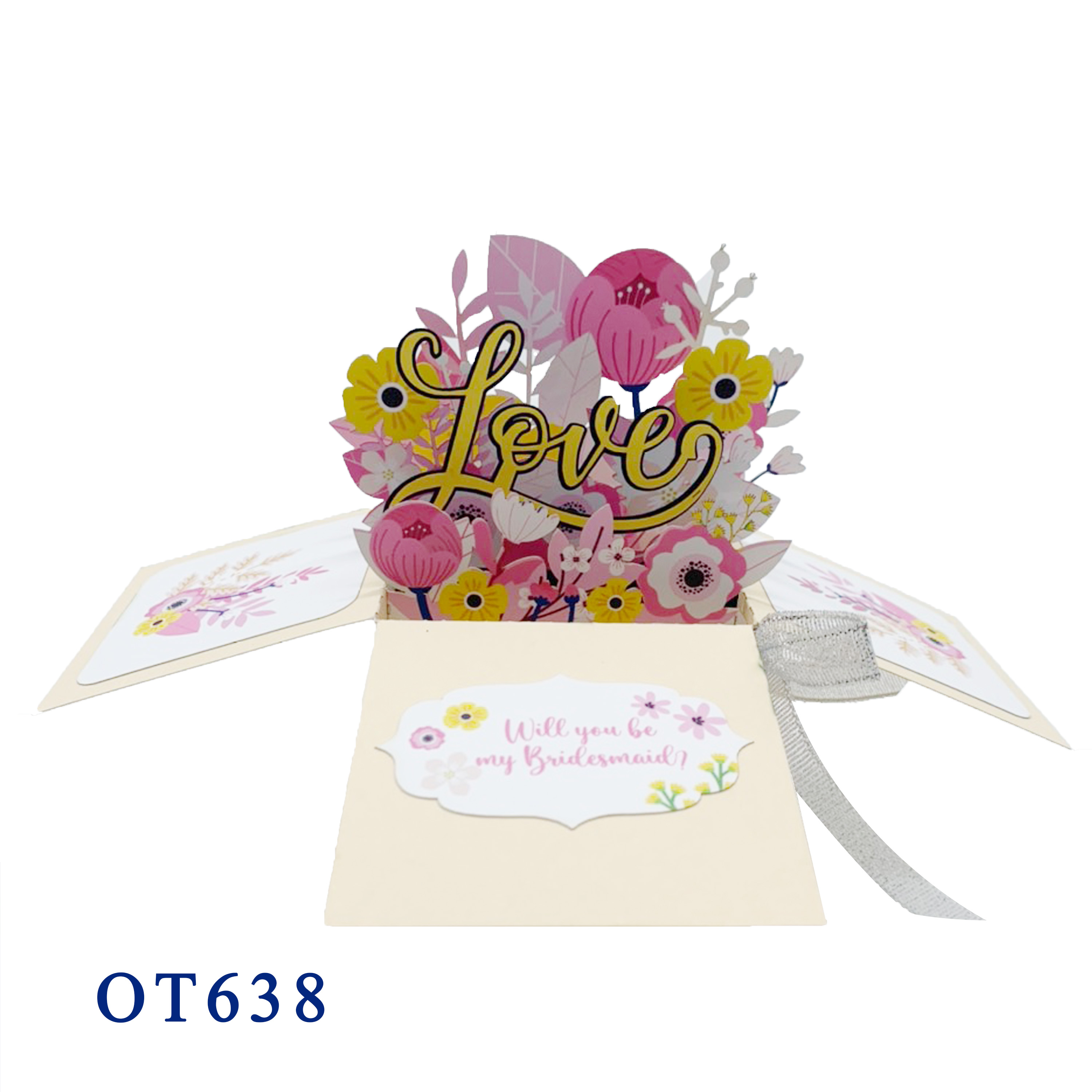 Pink Flowers Pop Up Box