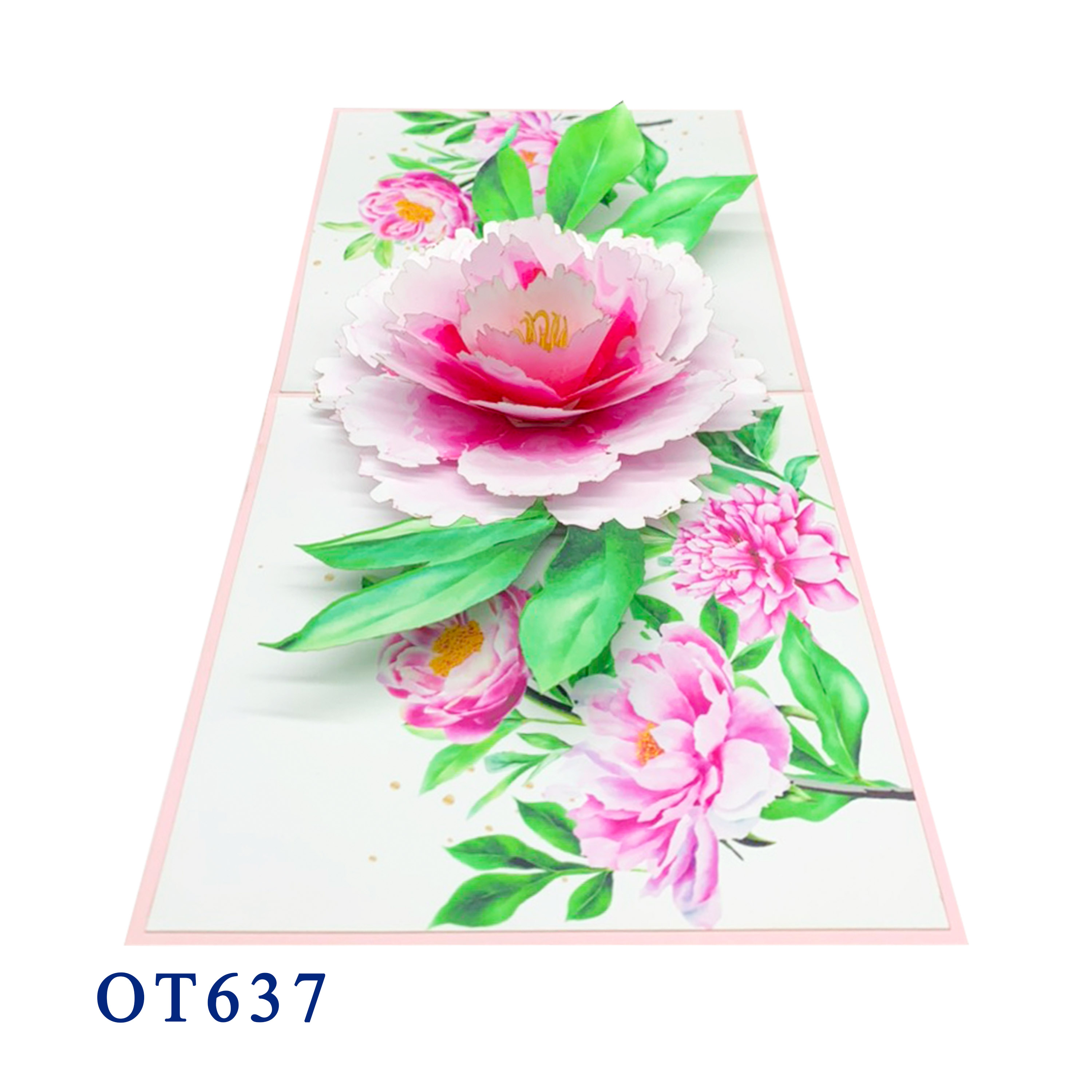 Pink Peony Pop Up Card
