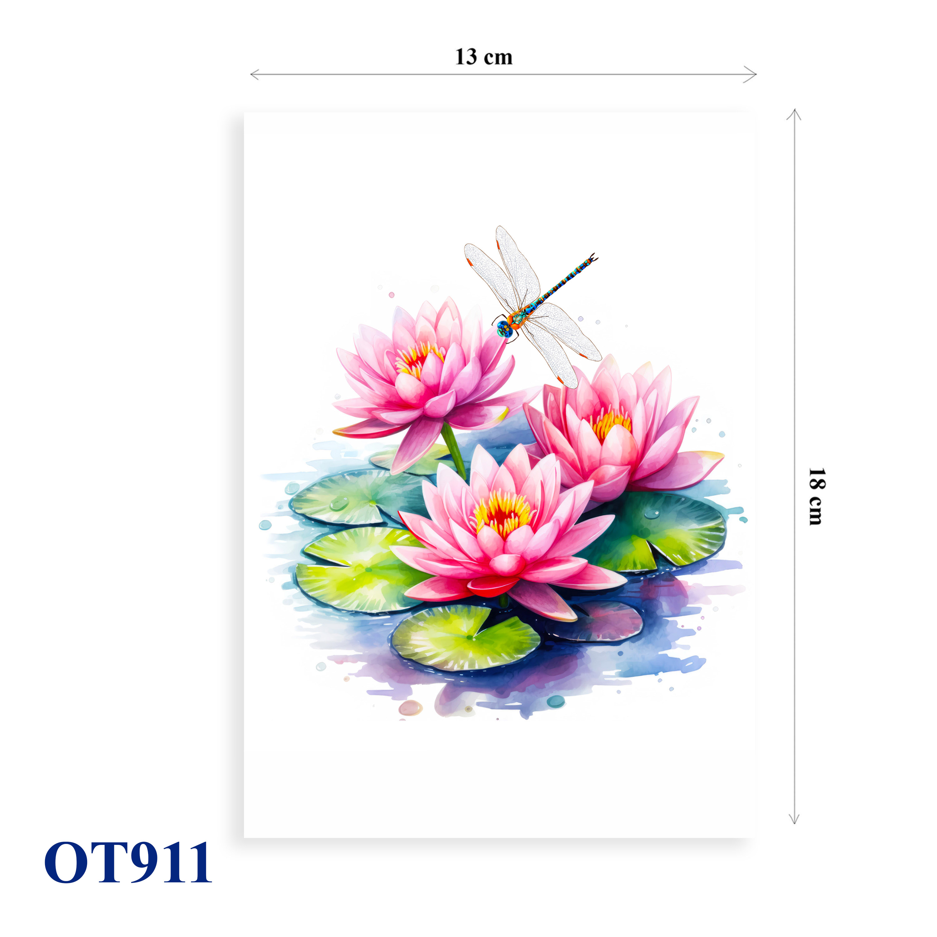 Pink Water Lily Pop Up Greeting Card