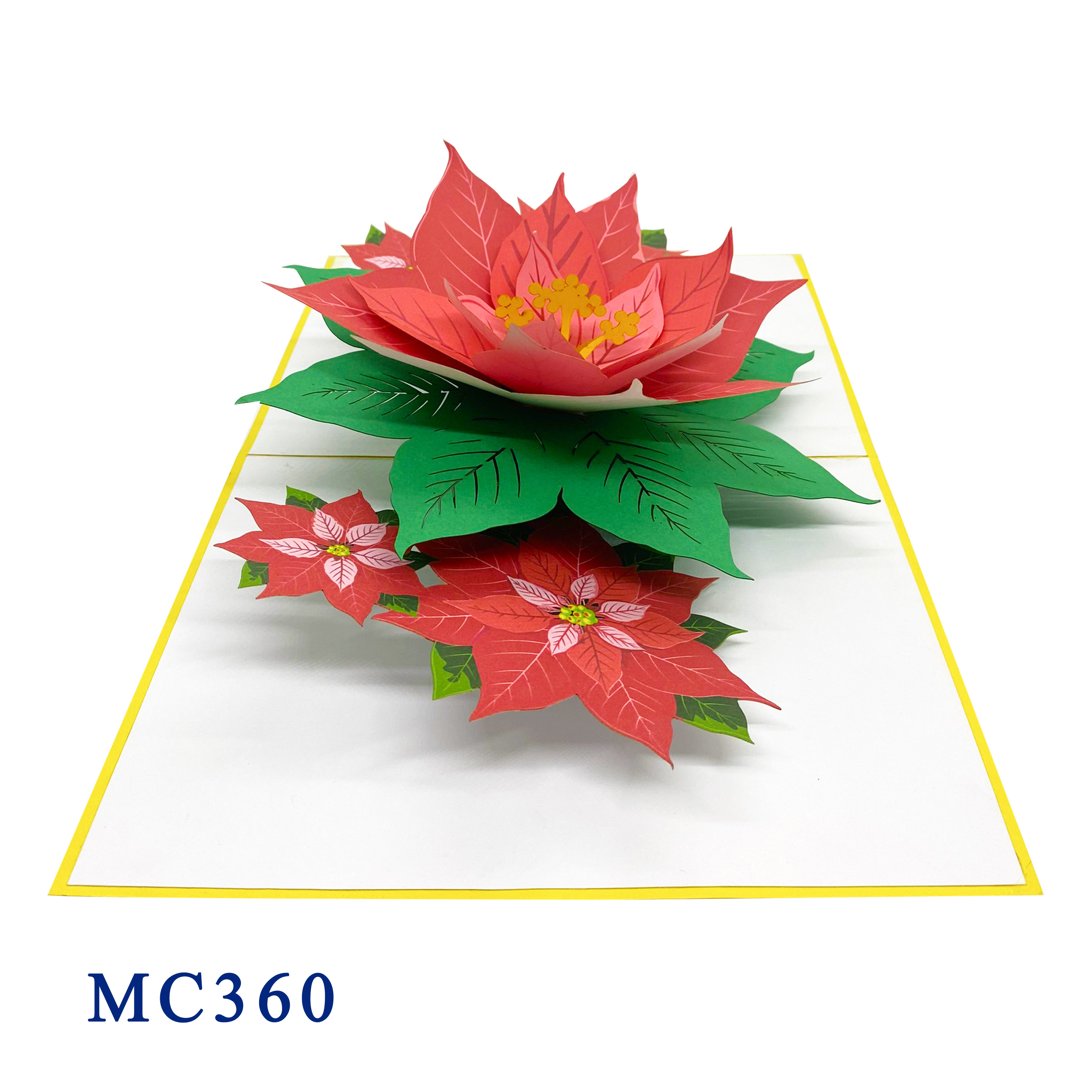 Poisenttia Flower Pop Up Christmas Card