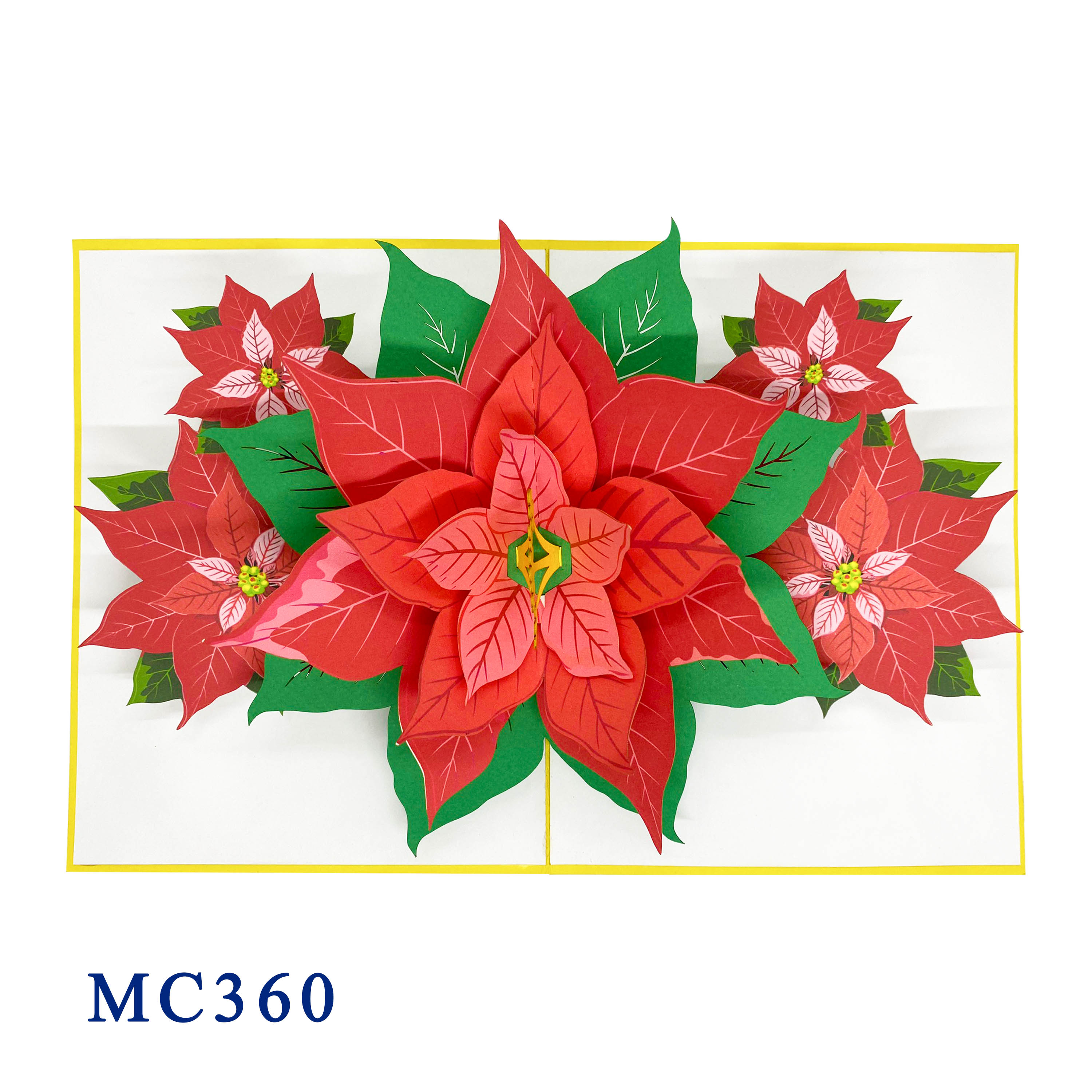 Poisenttia Flower Pop Up Christmas Card