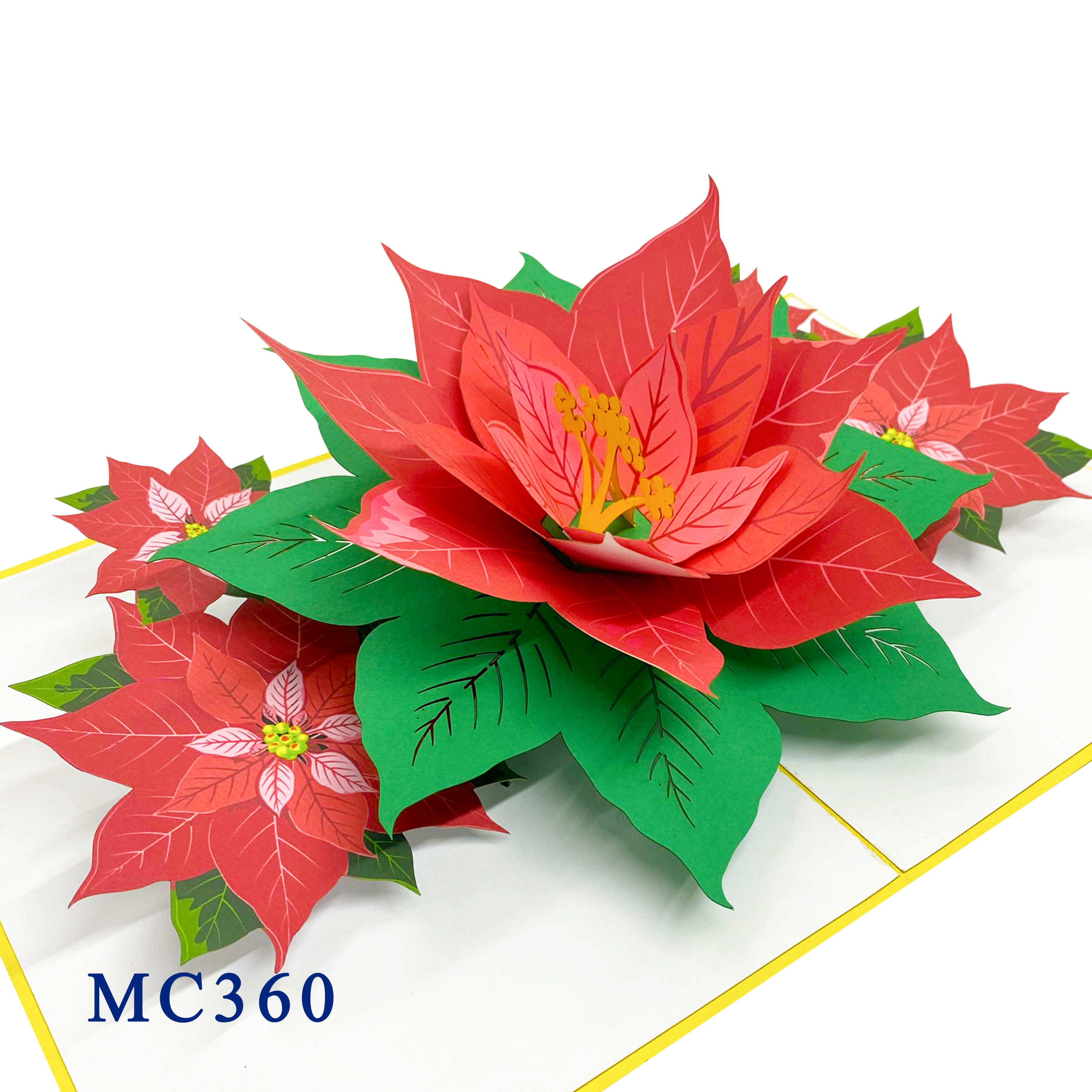 Poisenttia Flower Pop Up Christmas Card