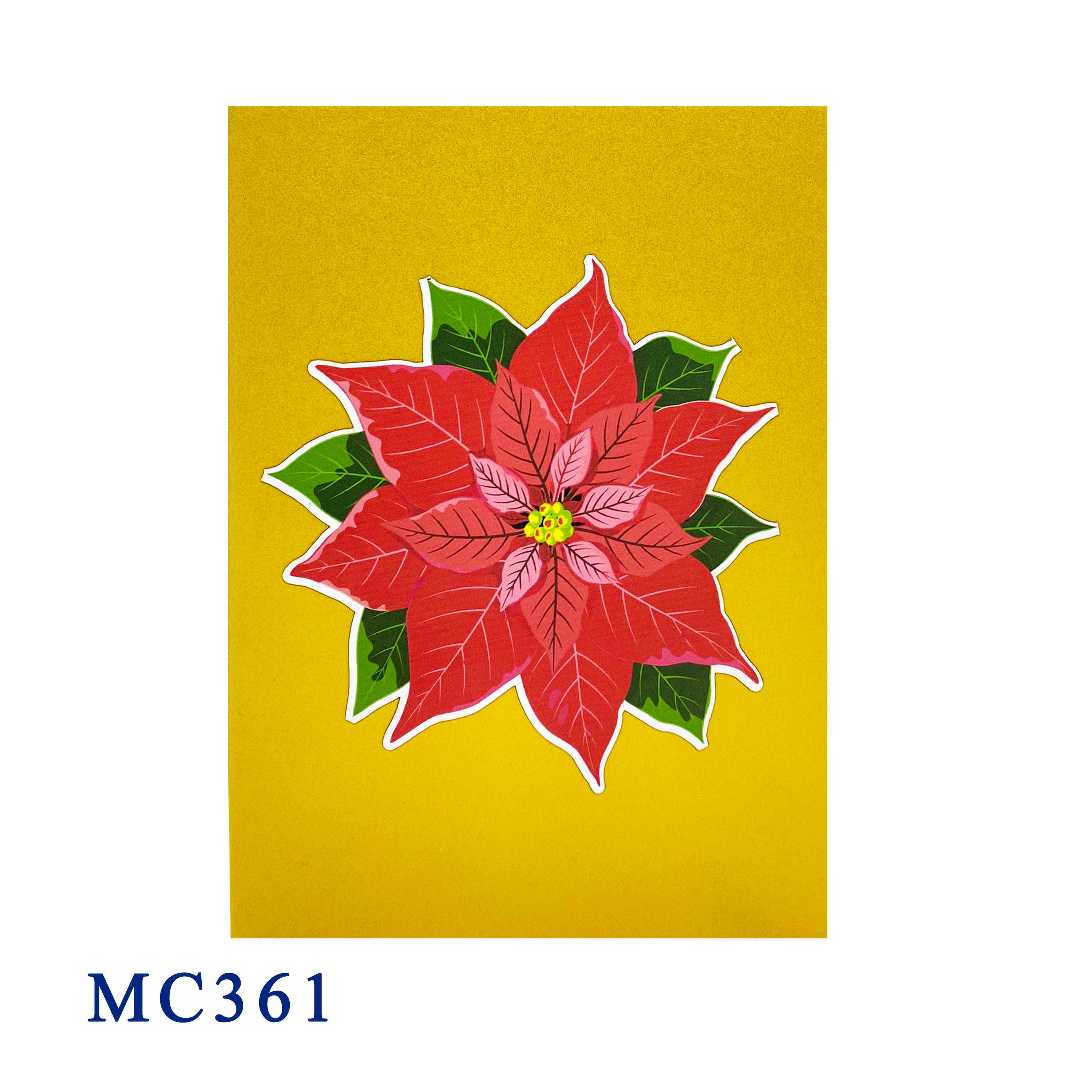 Pointsettia Bloom Pop Up Card