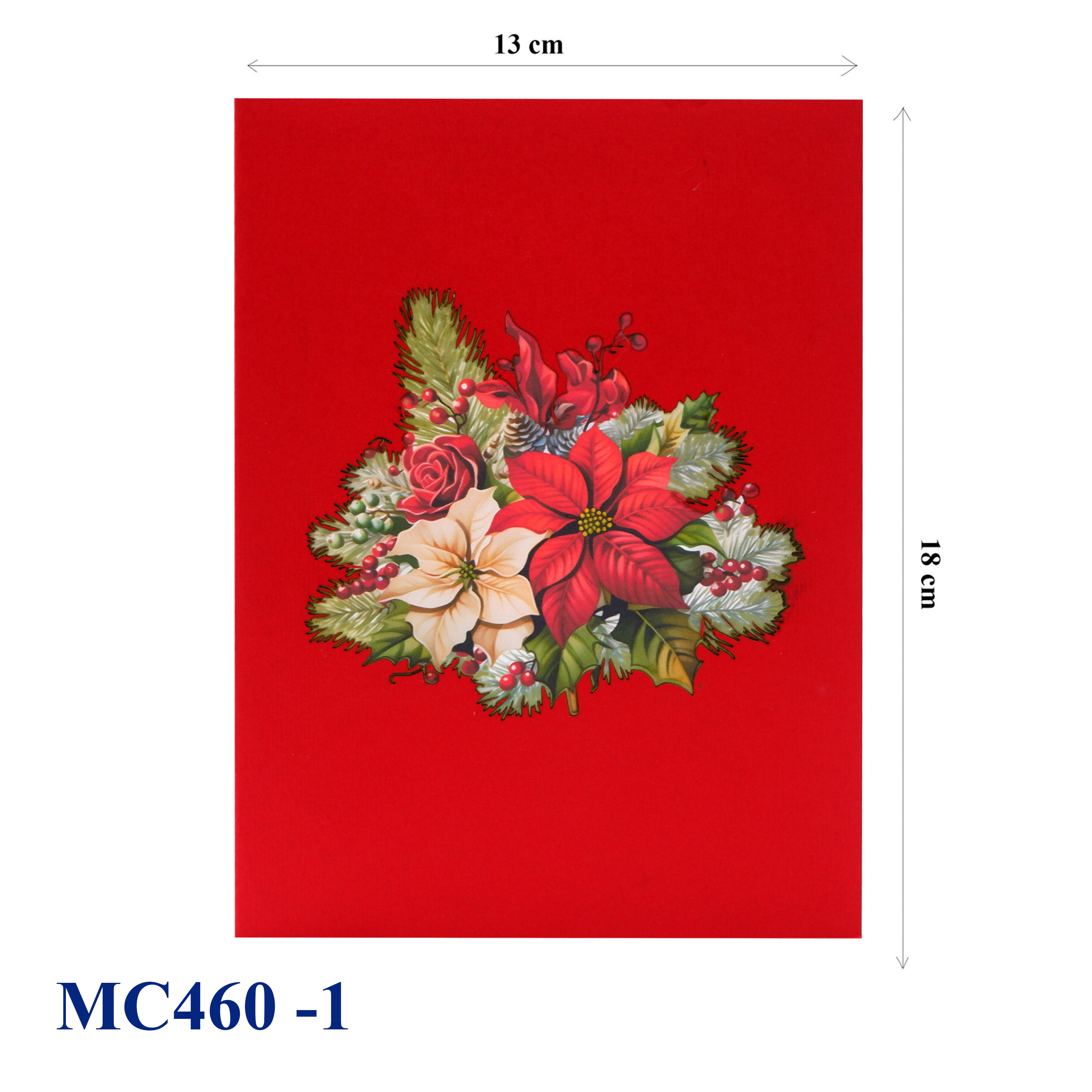 Poinsettia Flowers Noel Pop Up Card