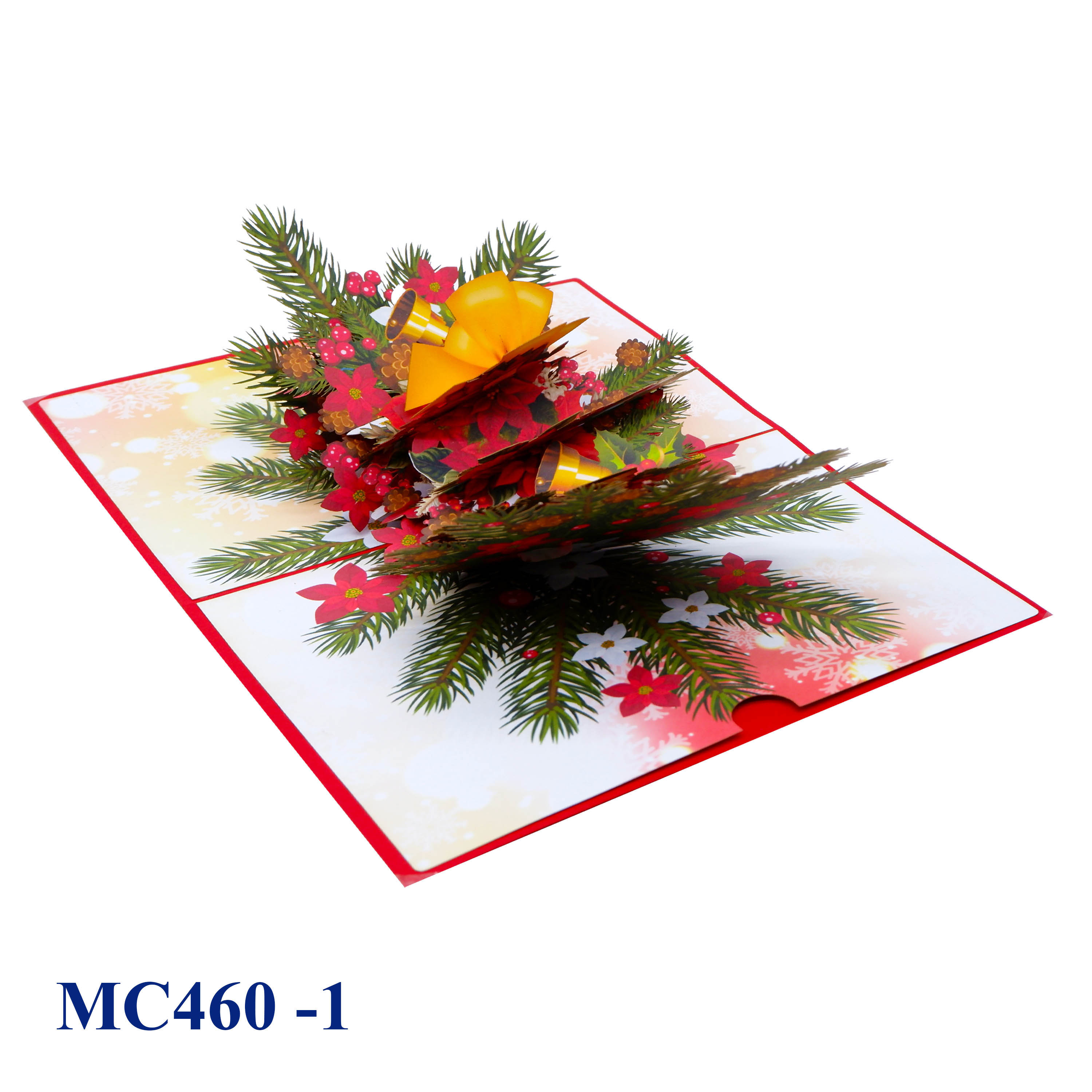 Poinsettia Flowers Noel Pop Up Card