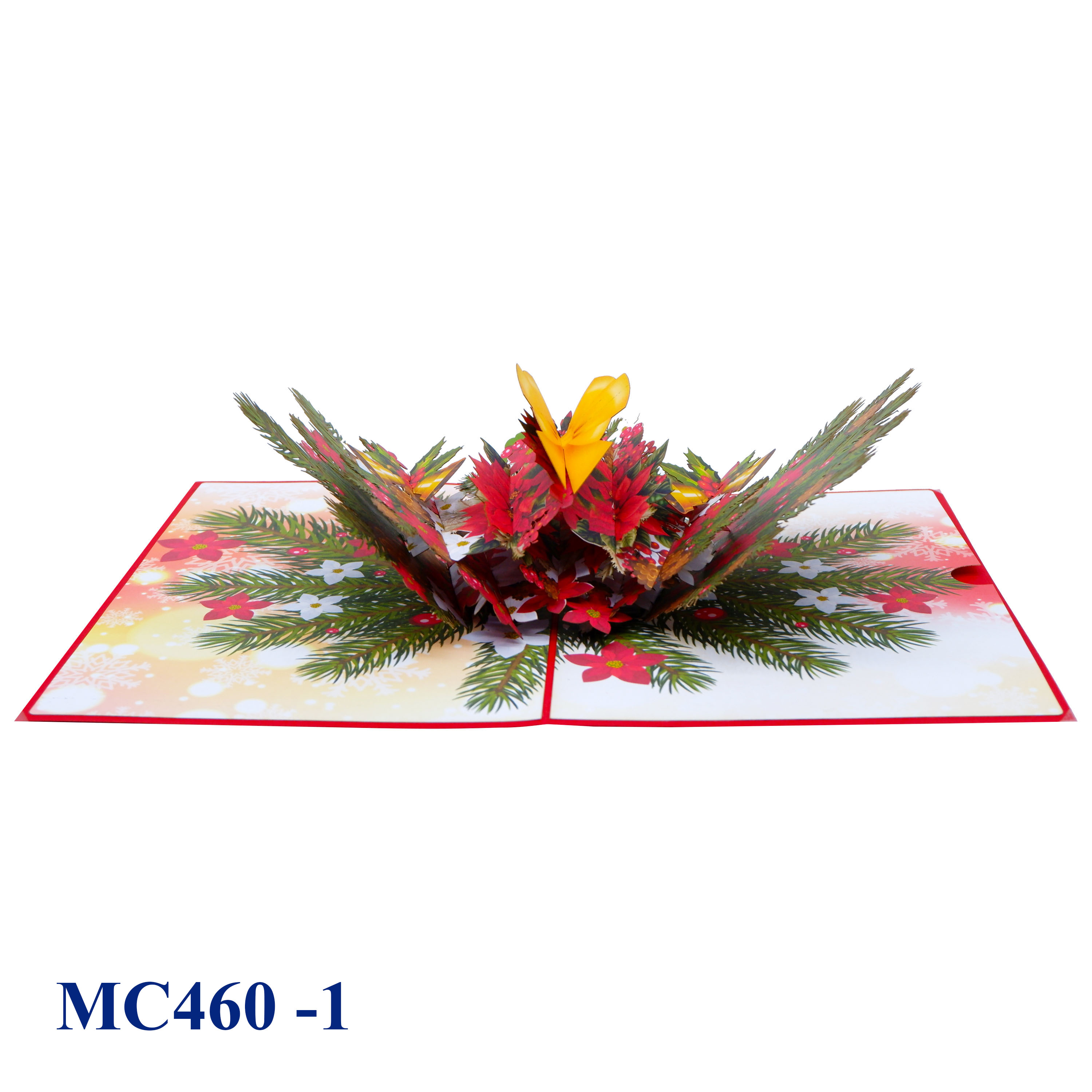 Poinsettia Flowers Noel Pop Up Card