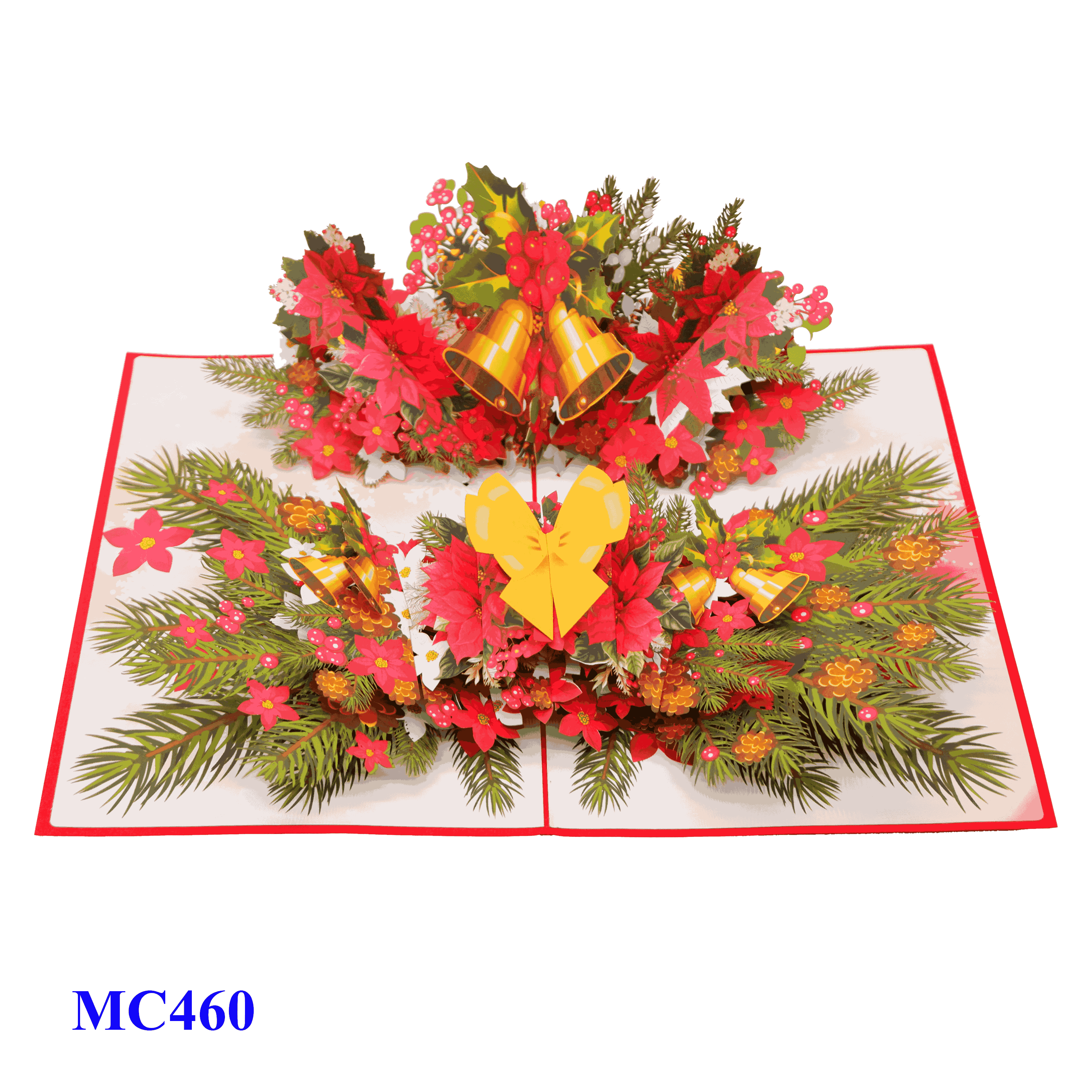 Pointsettia Flowers Noel Pop Up Card