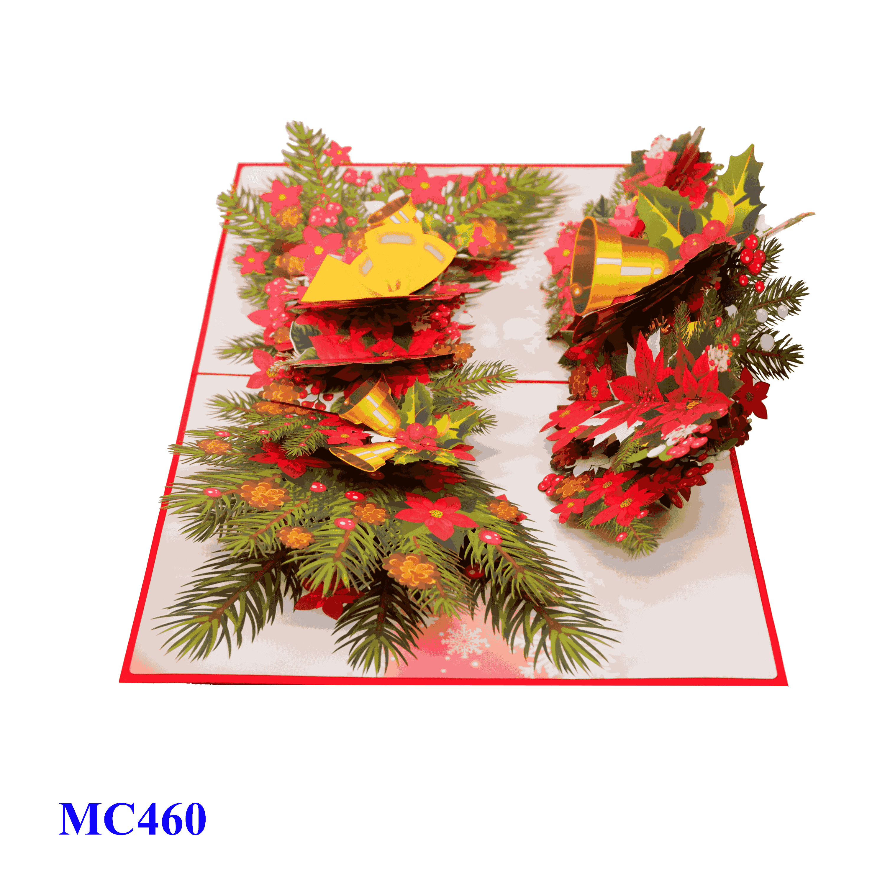 Pointsettia Flowers Noel Pop Up Card