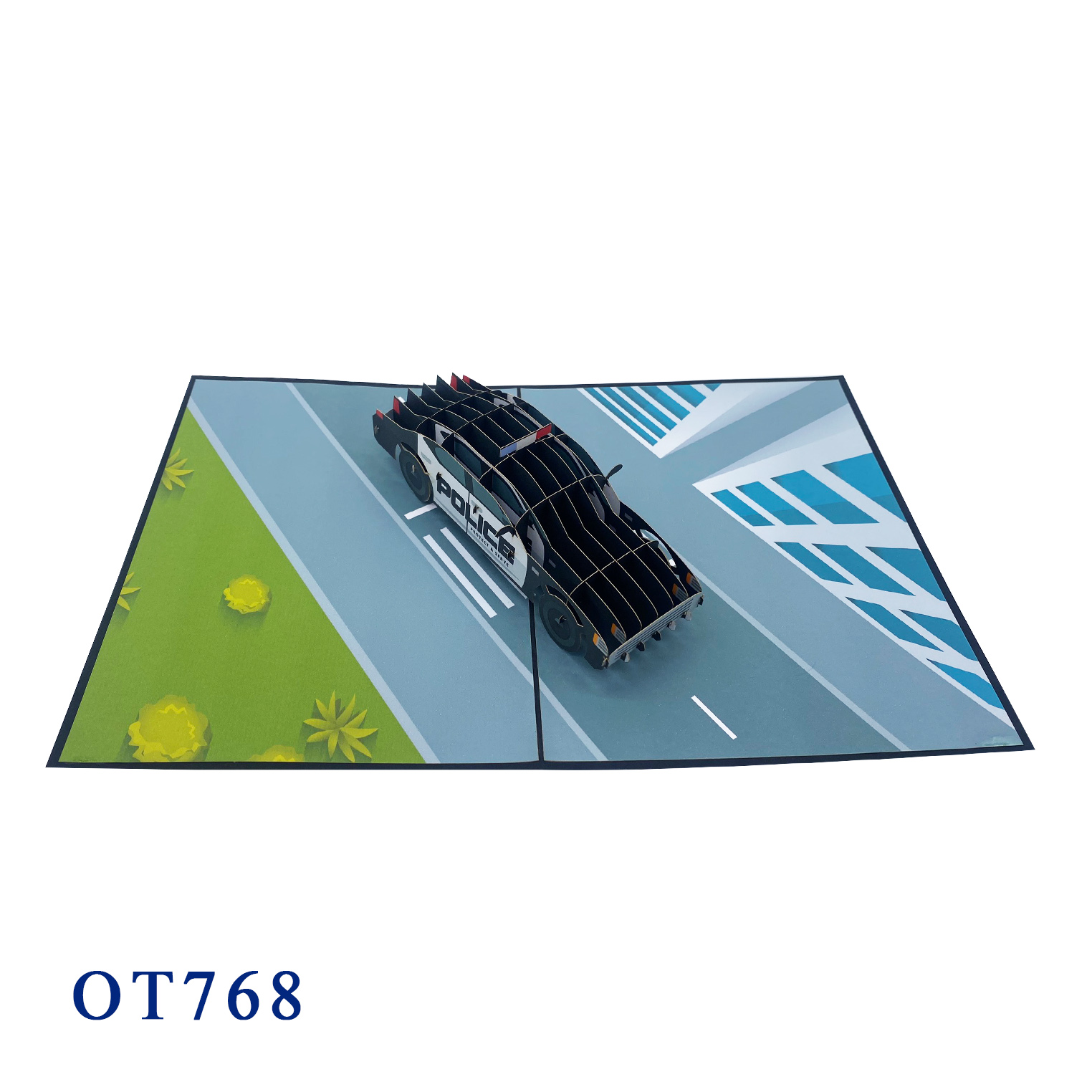 3D Police Car Pop-up Card