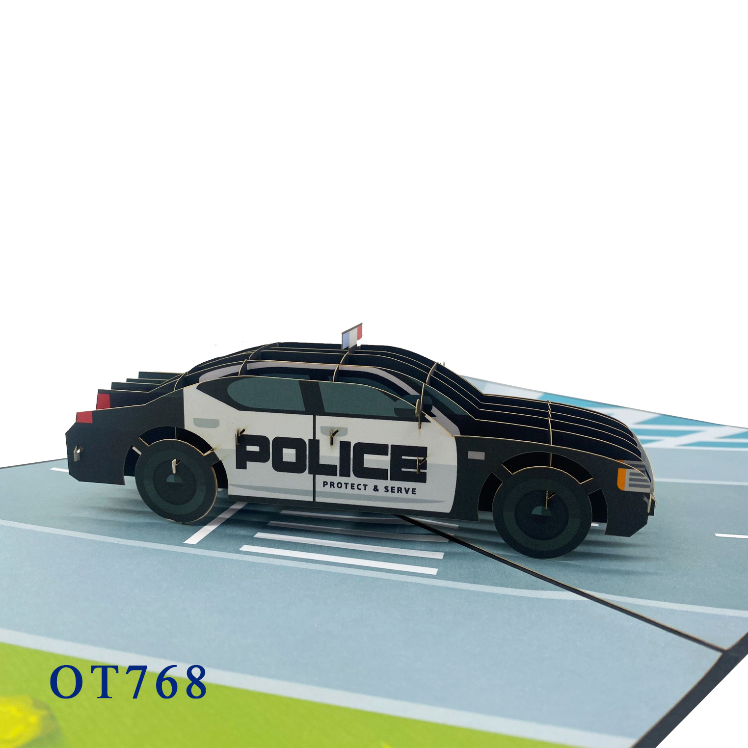 3D Police Car Pop-up Card