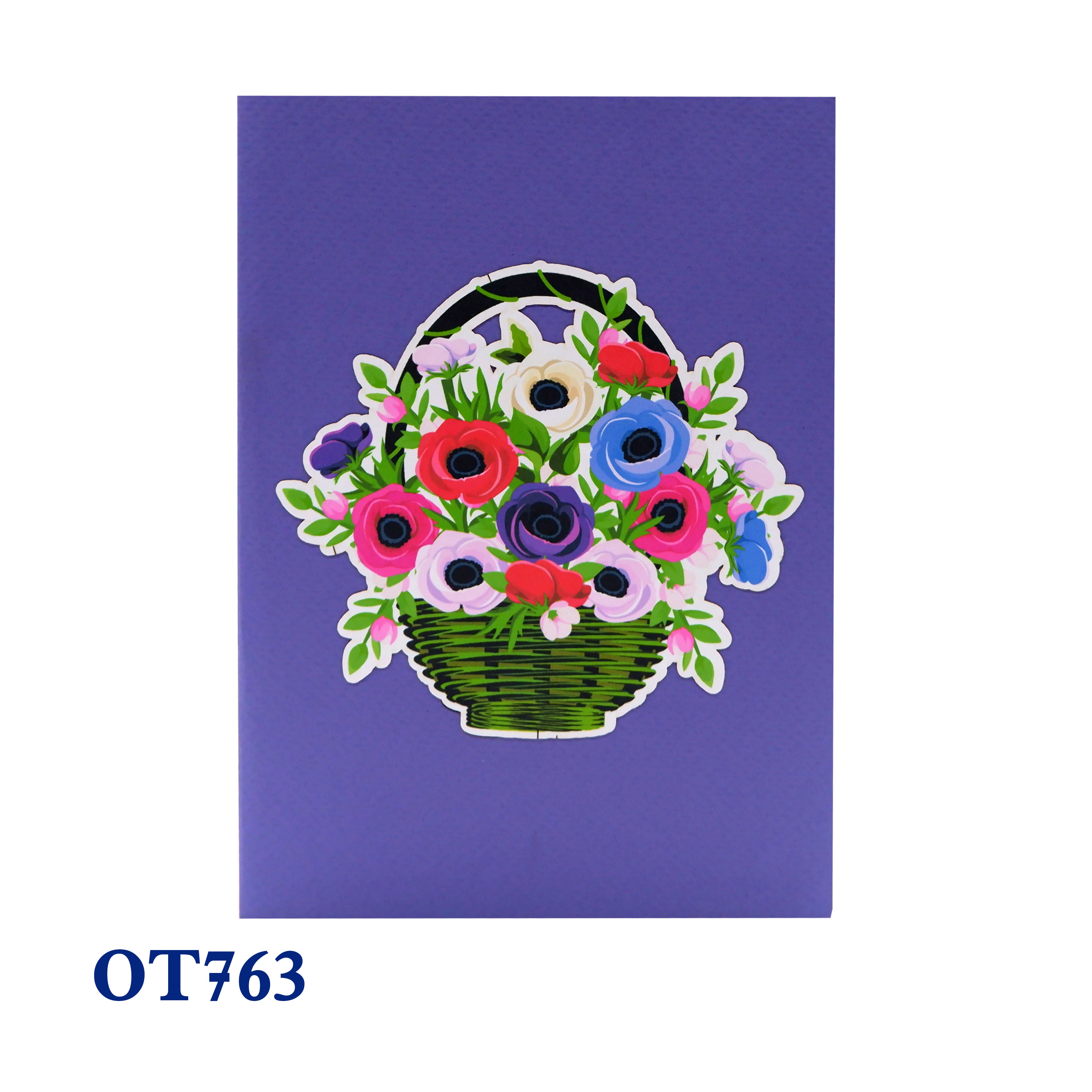 Poppin Flowers Basket Pop Up Card