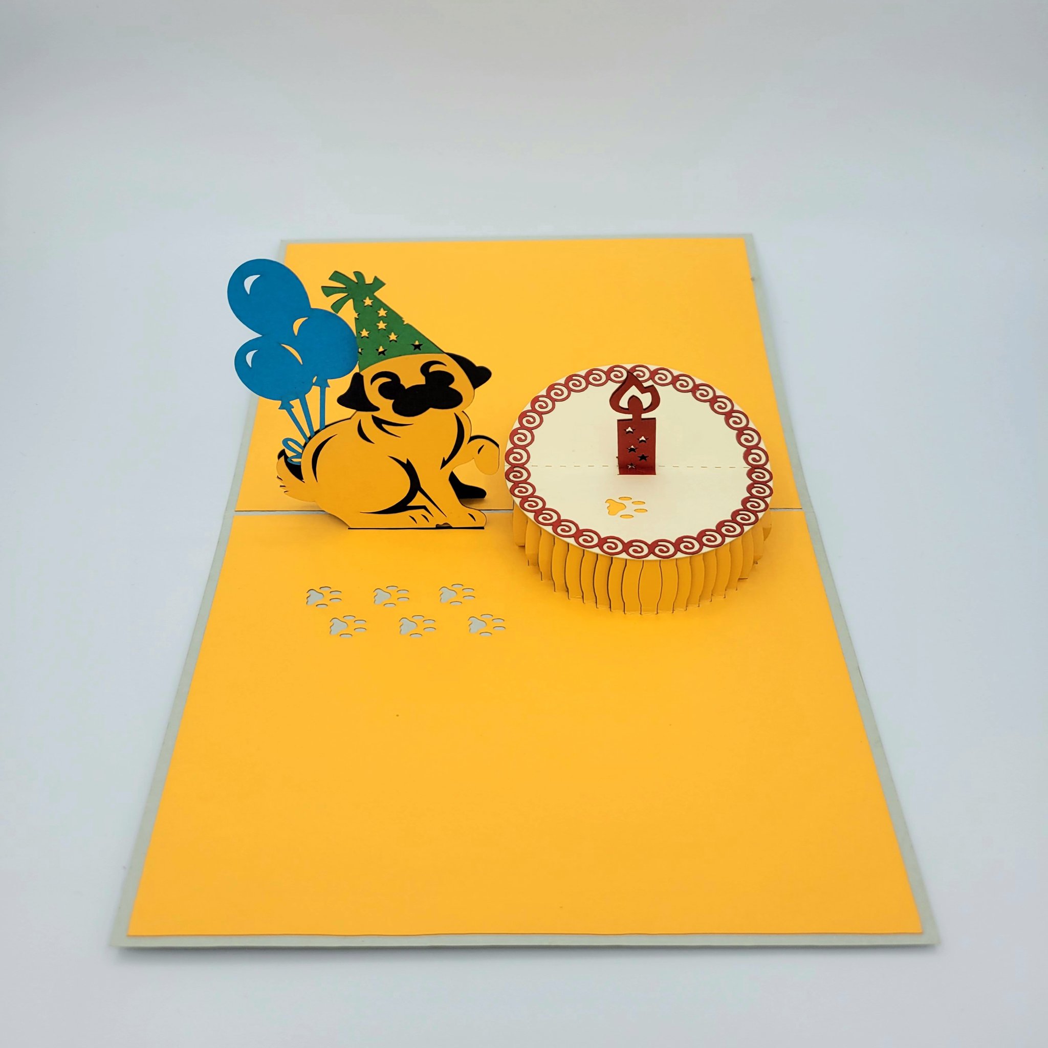 Birthday Pug Pop Up Card