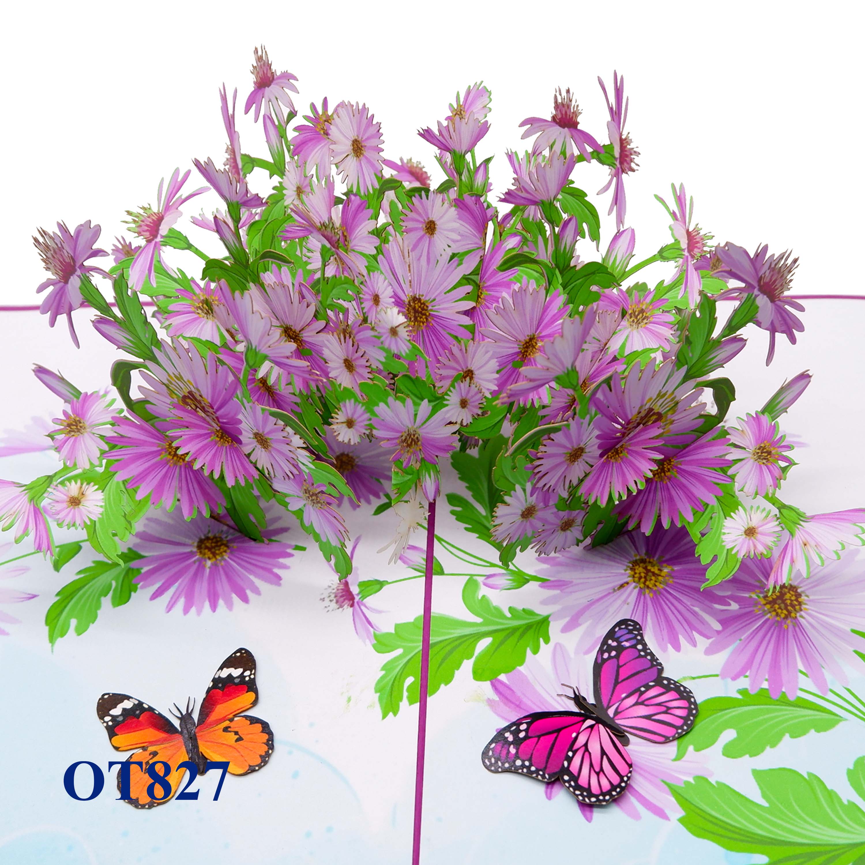 Purple Daisies Garden Pop Up Card