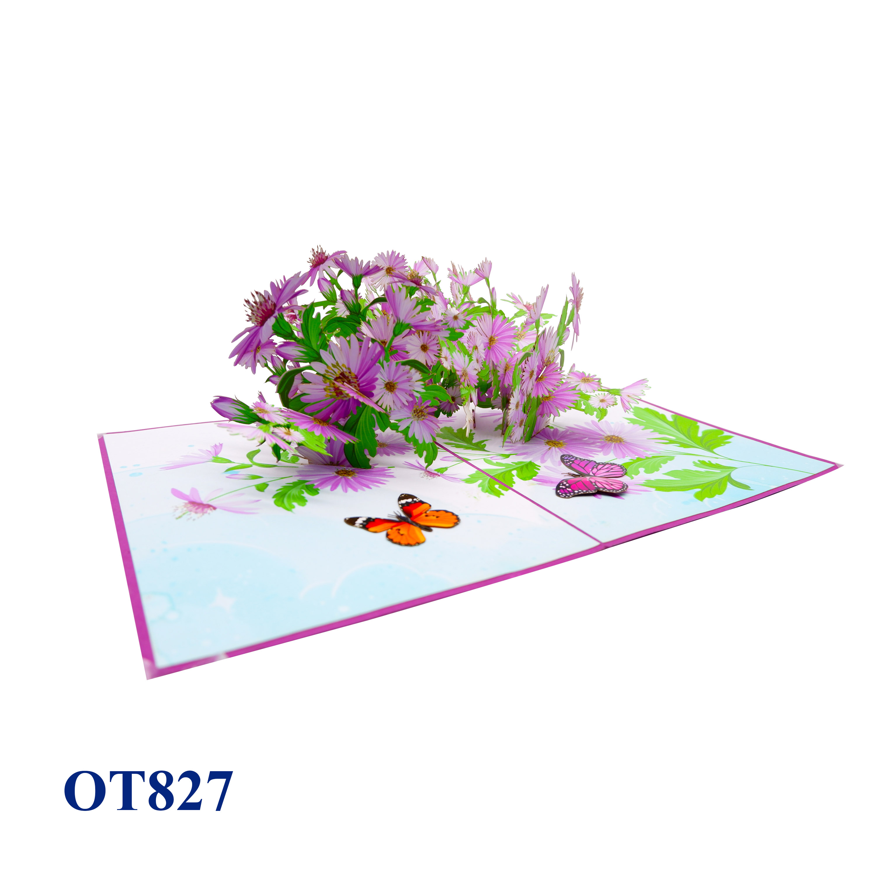 Purple Daisies Garden Pop Up Card