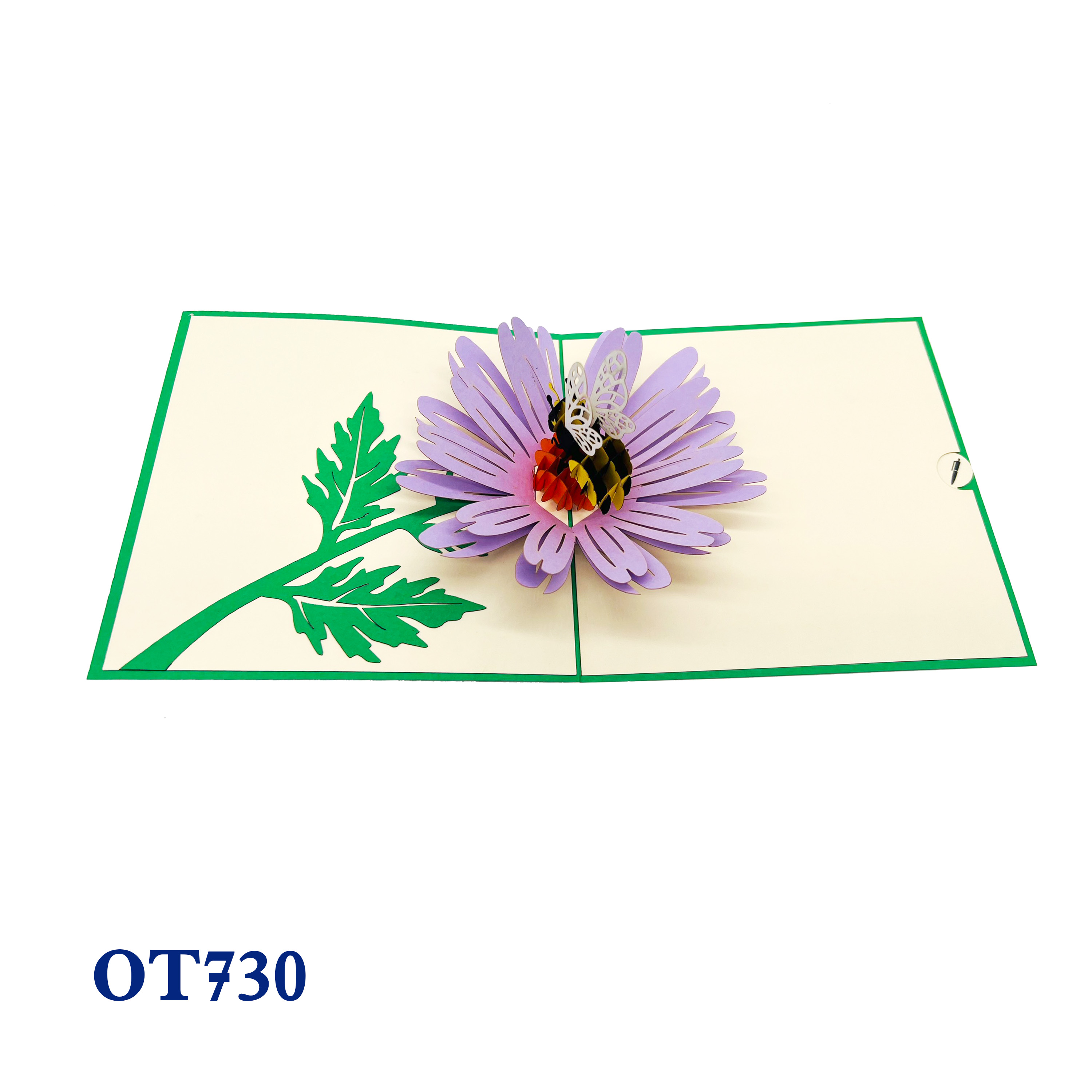Purple Daisy Bee Pop Up Card