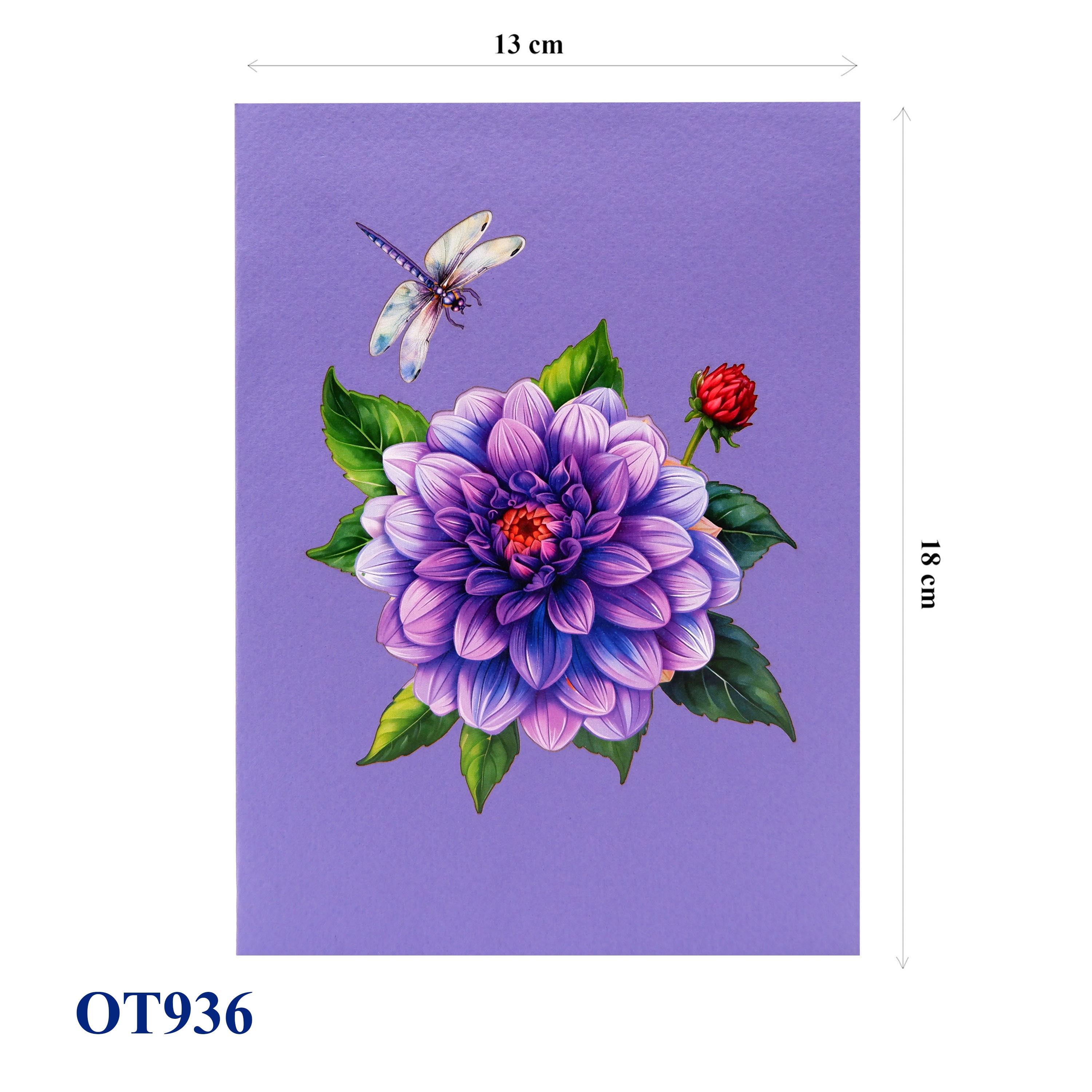 Purple Larkspur Flowers 3D Pop-Up Greeting Card