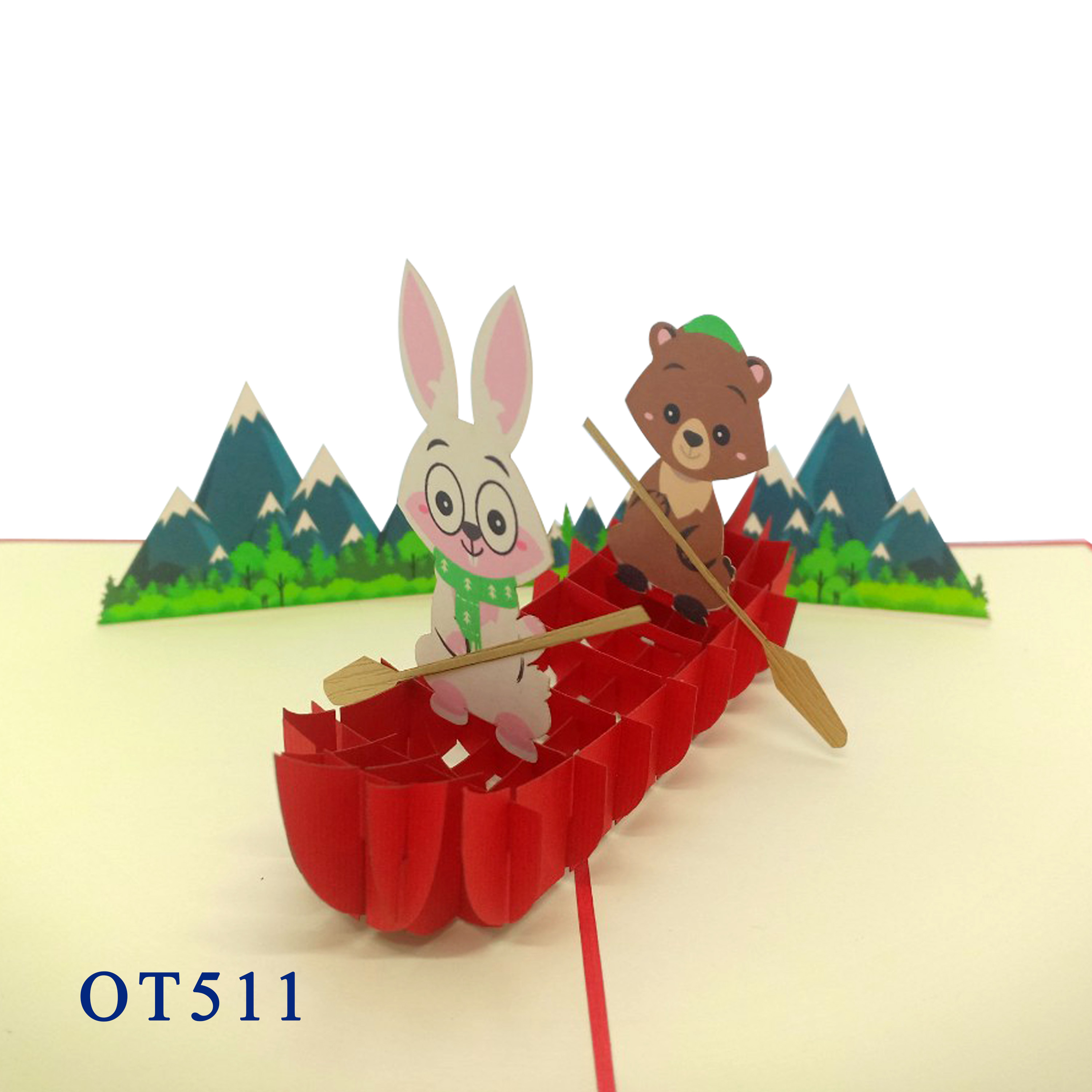 Rabbit And Bear Pop Up Card