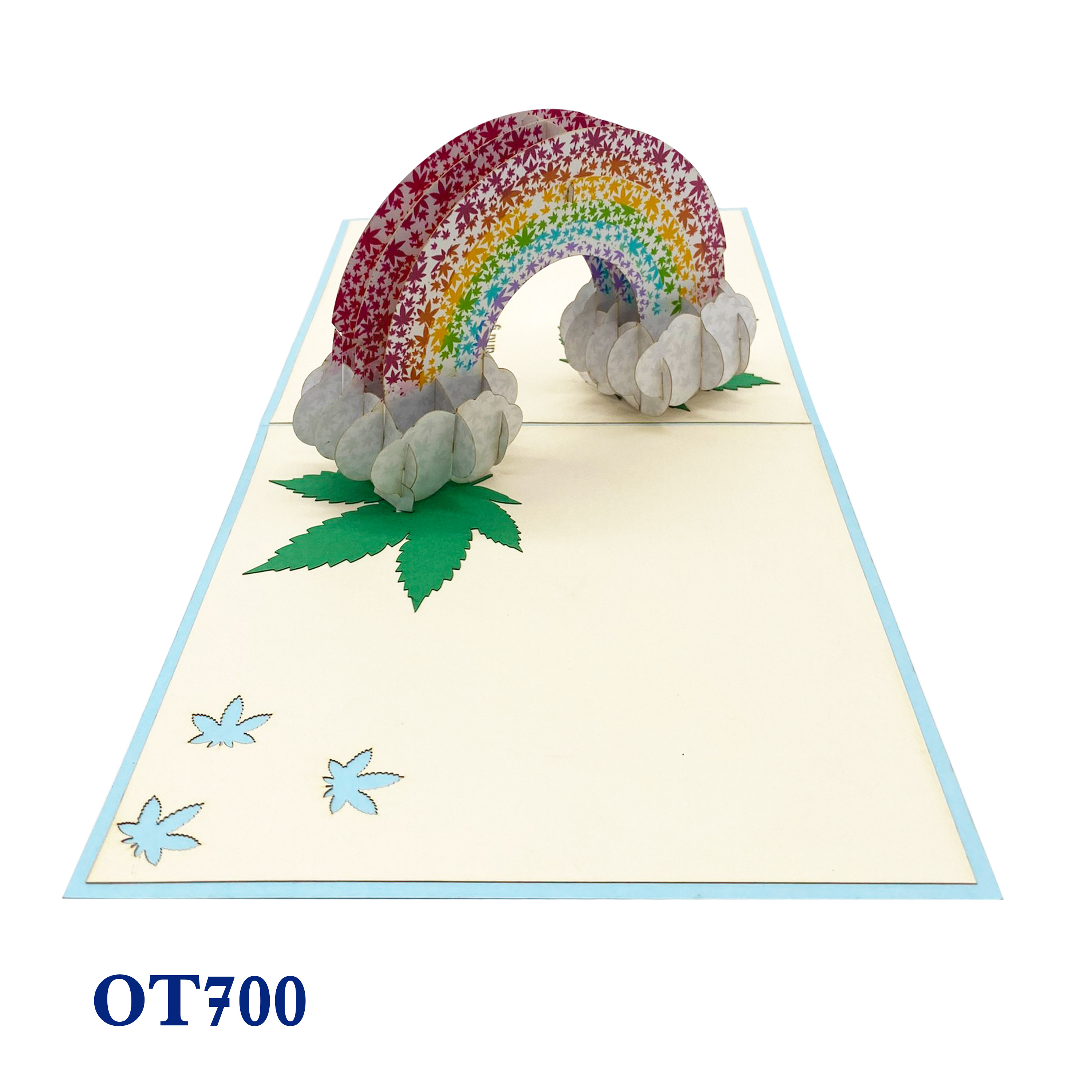 Rainbow Cannabis Pop Up Card