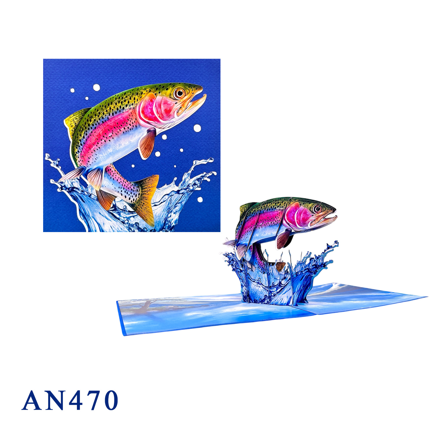 Rainbow Trout Pop-Up Card