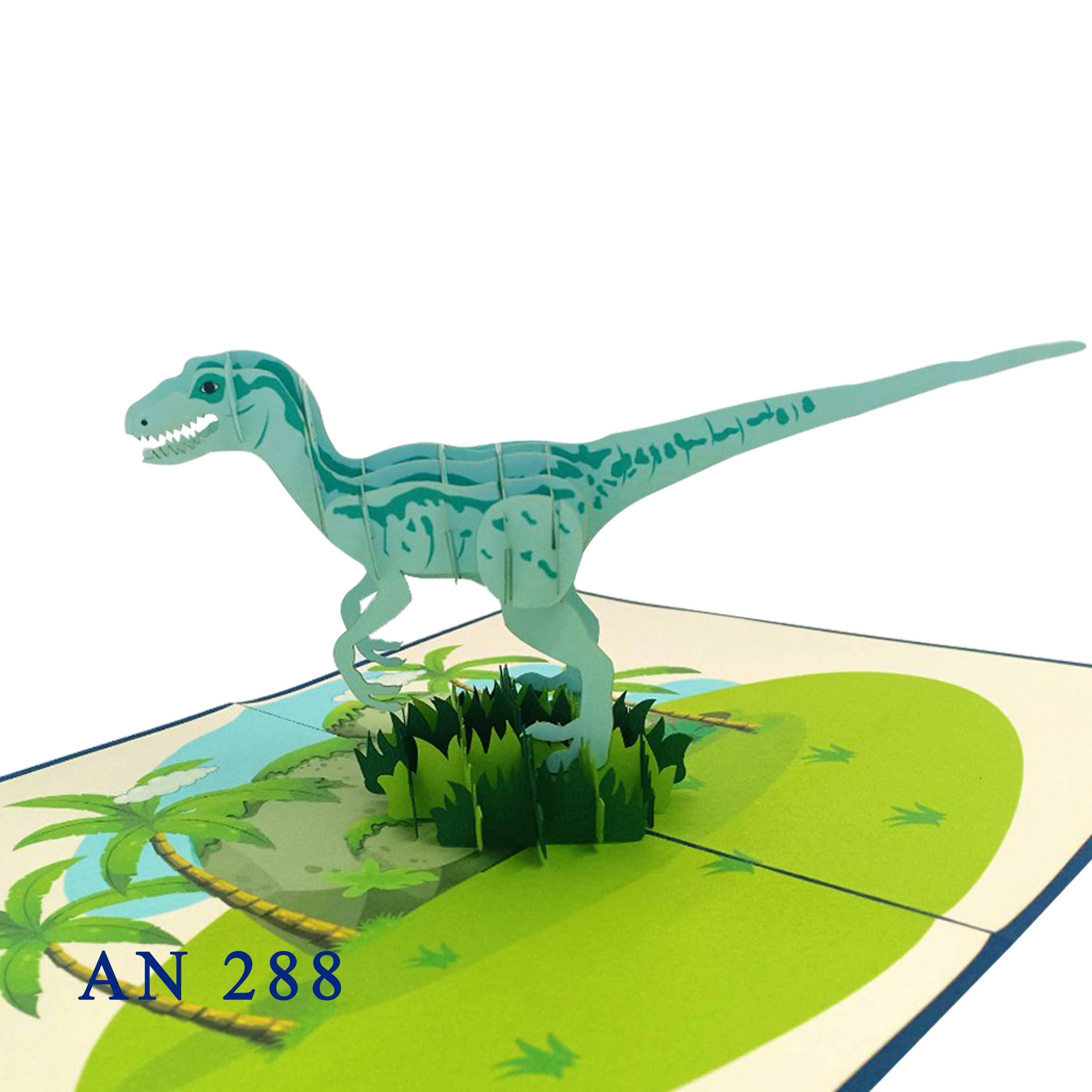 Raptor Dinosaur 3D Pop Up Card